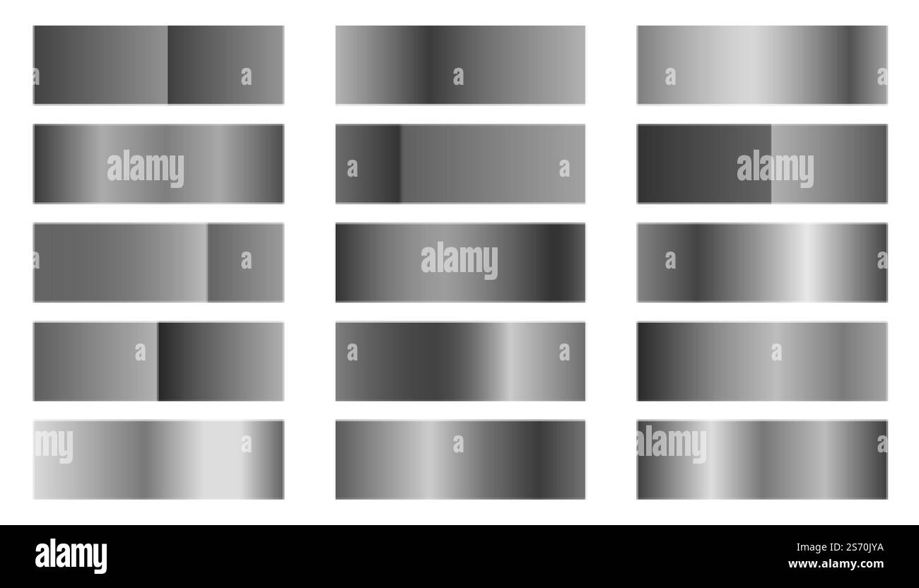 ensemble de combinaisons de dégradés de platine ou d'argent métallique Illustration de Vecteur