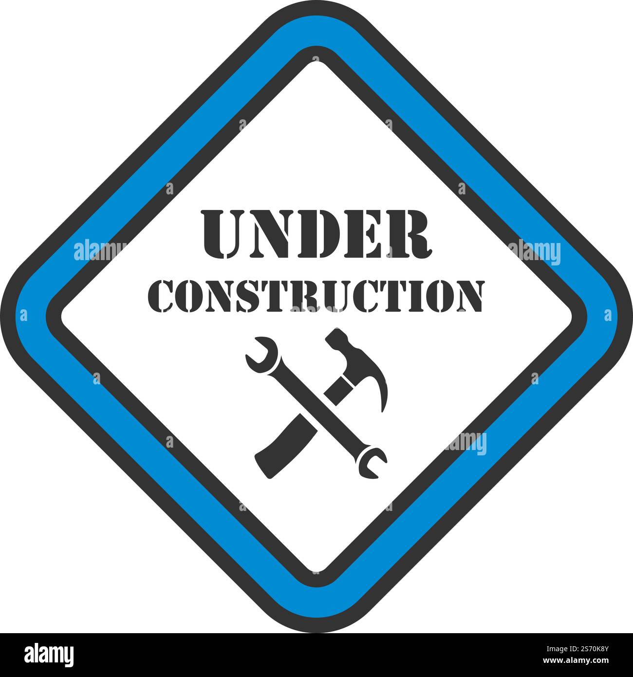 Icône de en construction. Contour gras modifiable avec Color Fill Design. Illustration vectorielle. Illustration de Vecteur