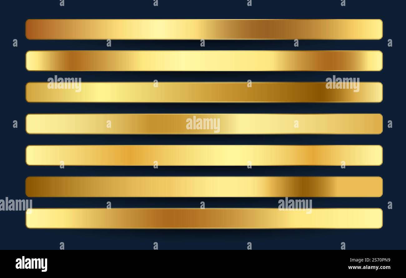 ensemble de palettes de nuances royales dorées de qualité supérieure Illustration de Vecteur