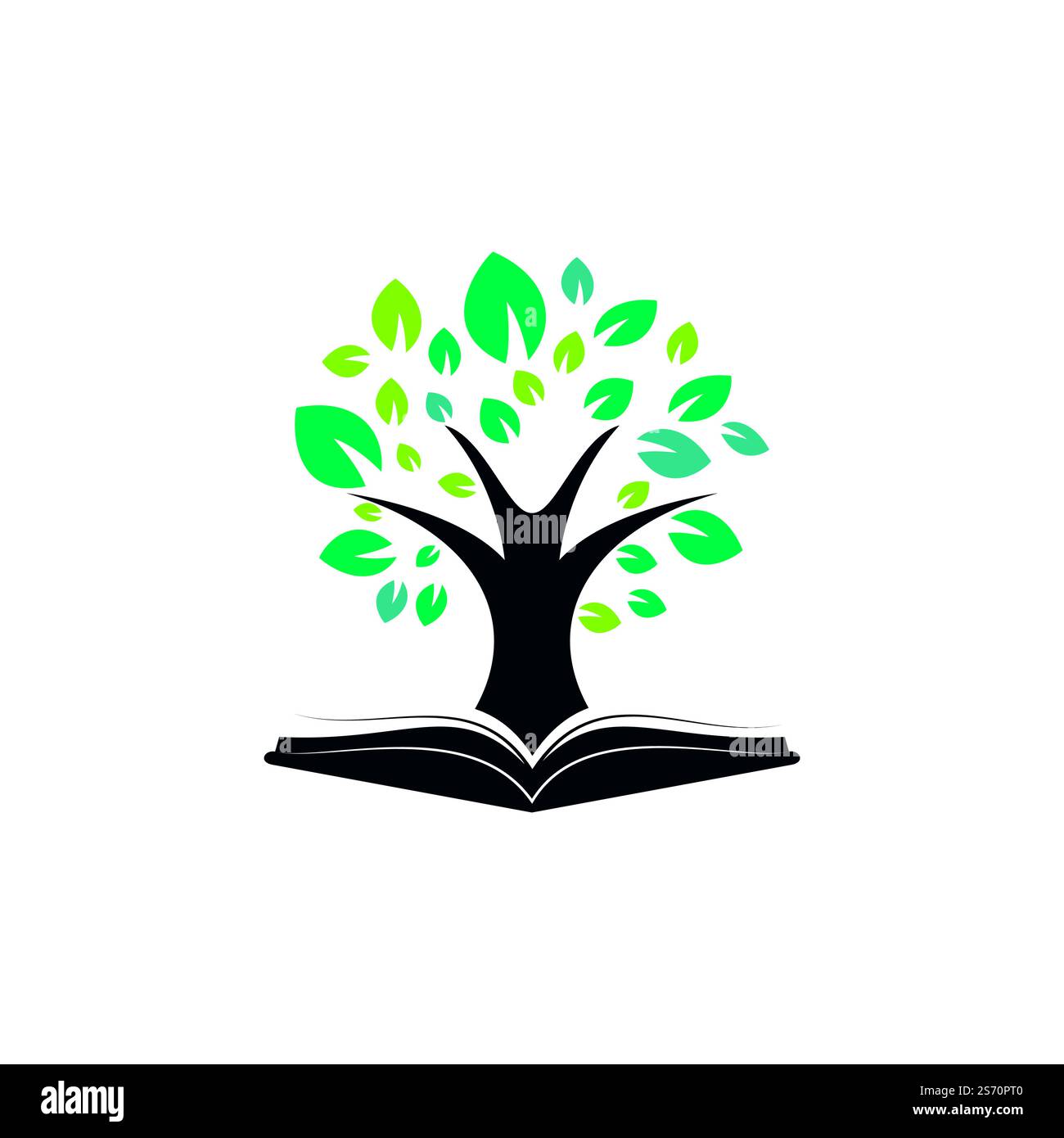 Arborescence avec modèle de logo de formation de livre. Illustration de Vecteur