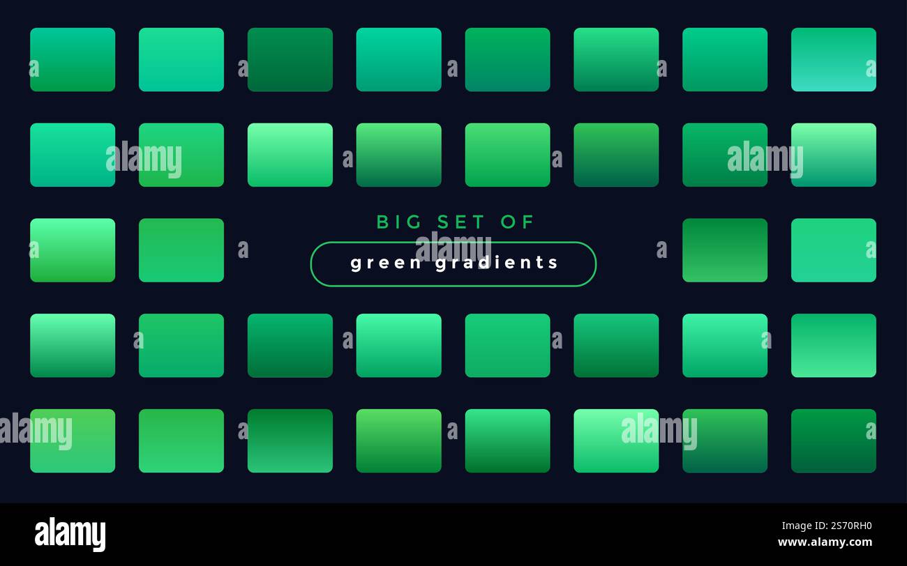 Ensemble de fins dégradés vert Illustration de Vecteur