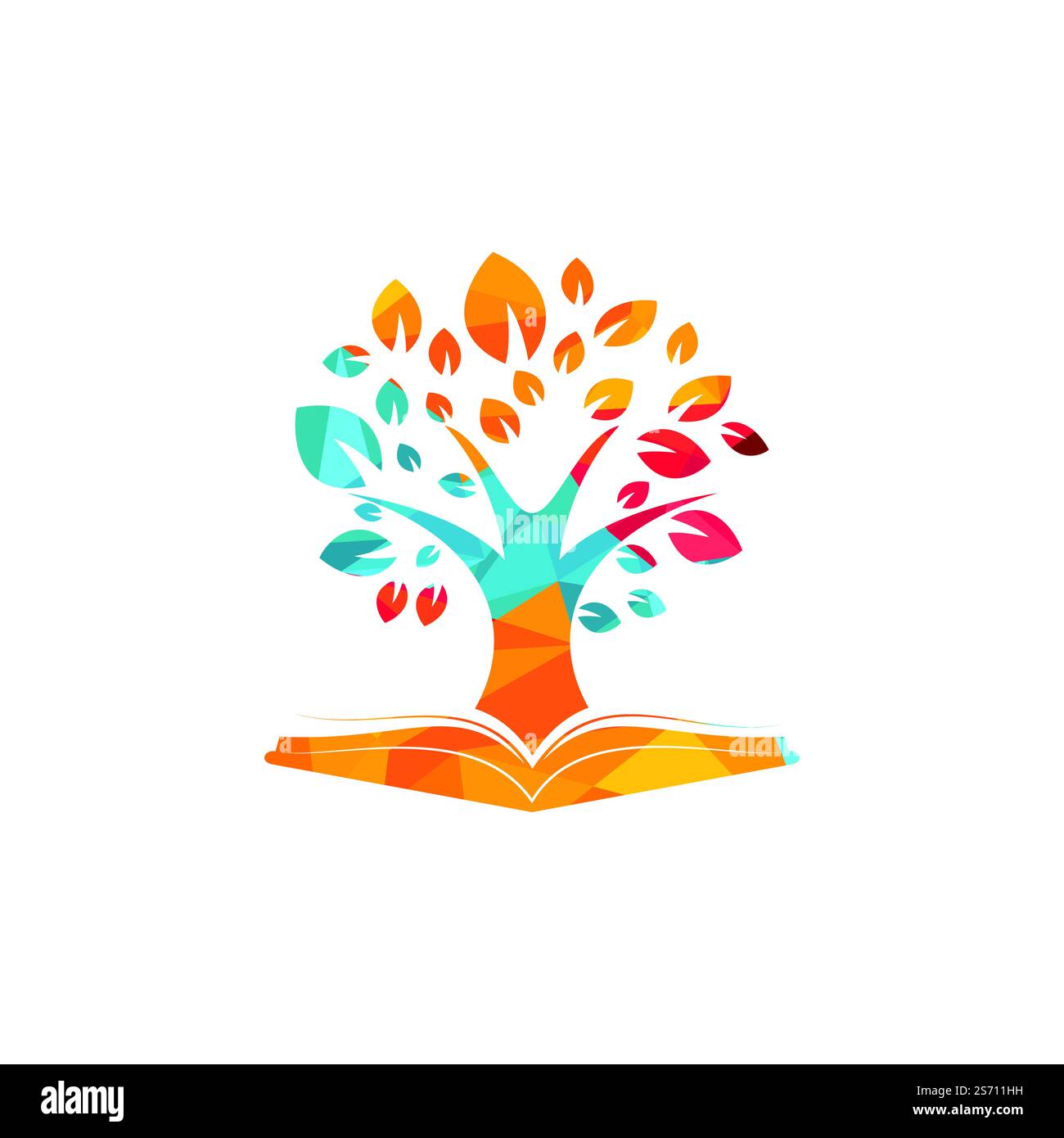 Arborescence avec modèle de logo de formation de livre. Illustration de Vecteur
