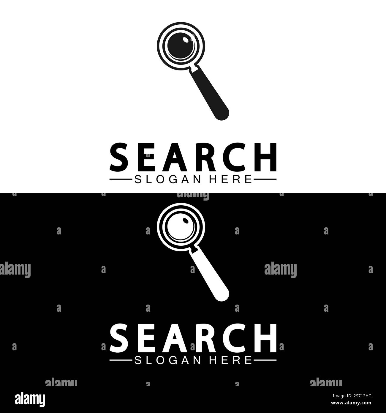 Recherchez le logo avec la loupe et le vecteur d'icône symbole oculaire Illustration de Vecteur