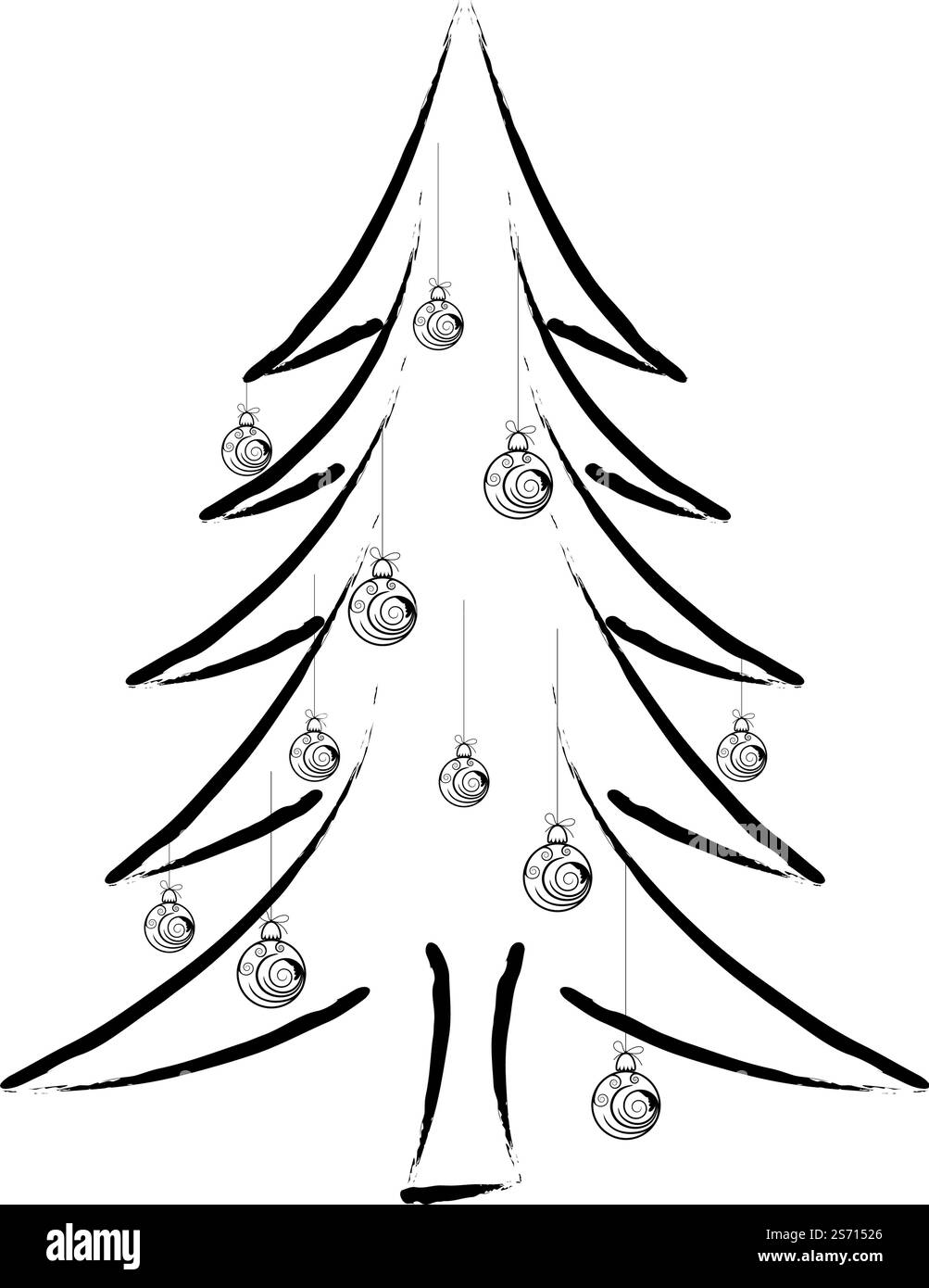 Noël (nouvel an) élément de sapin. Illustration vectorielle. Illustration de Vecteur