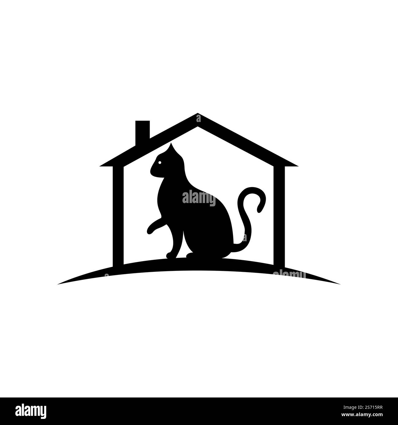 Conception de logo vectoriel de maison de chat. Illustration de Vecteur