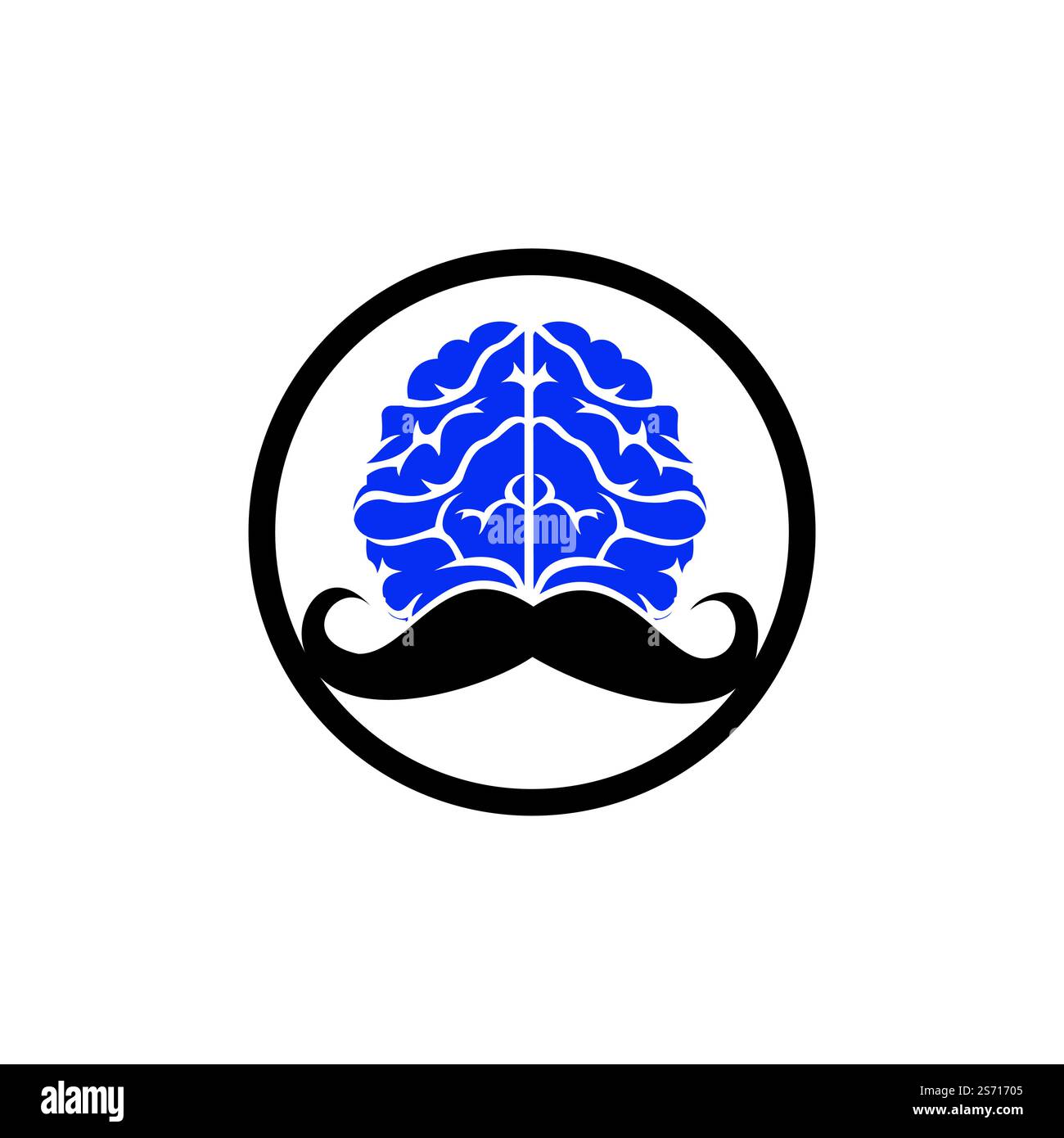 Modèle de motif moustachu Mind vector. Concept du logo Smart Brain. Illustration de Vecteur