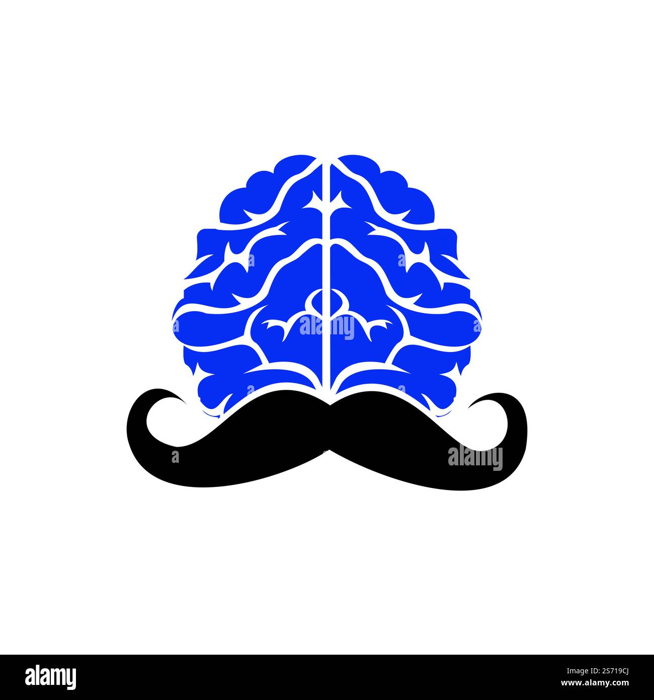 Modèle de motif moustachu Mind vector. Concept du logo Smart Brain. Illustration de Vecteur