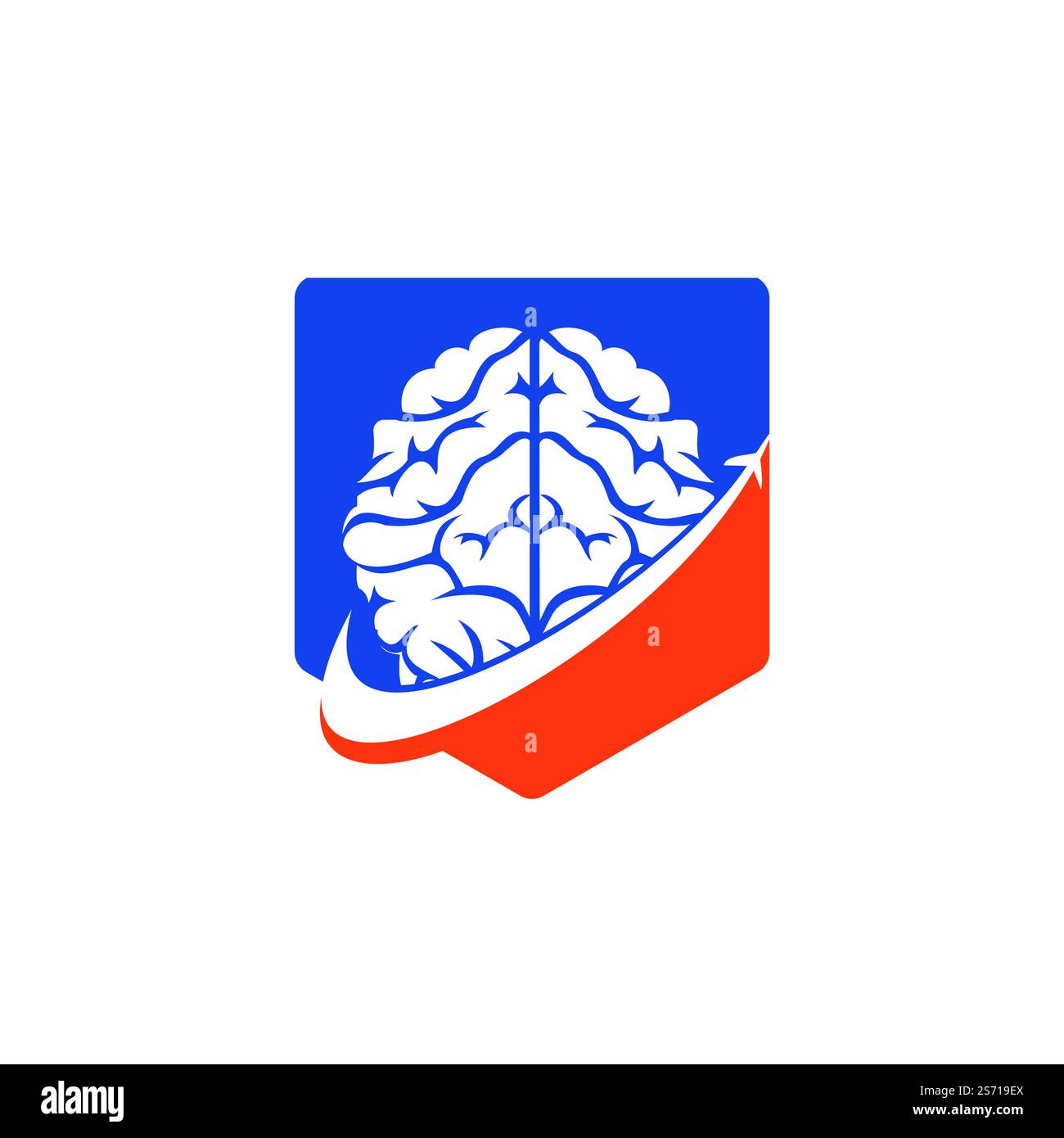 Logo Smart Travel Vector. Logo Brain Travel Icon. Illustration de Vecteur