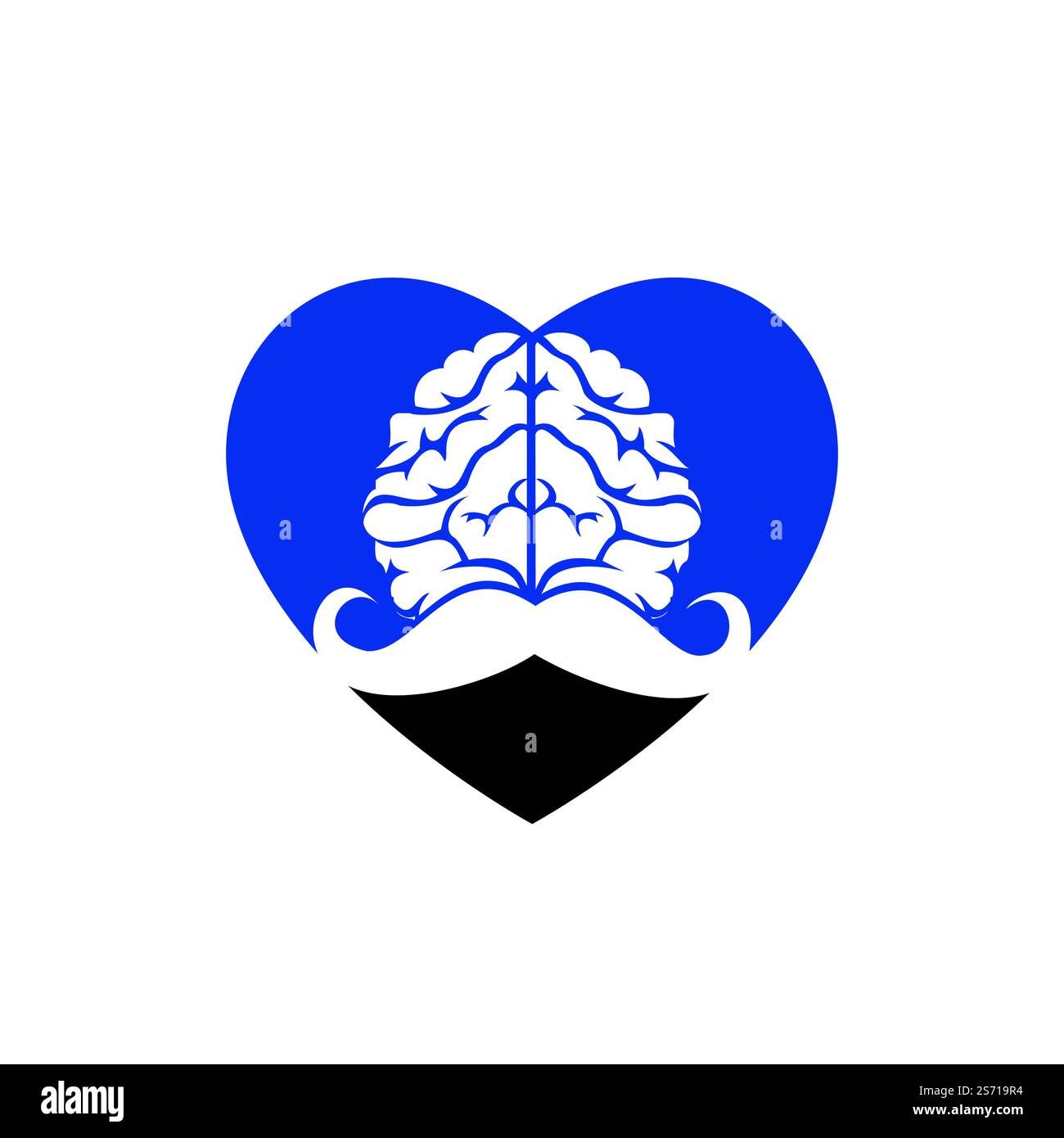 Modèle de motif moustachu Mind vector. Concept du logo Smart Brain. Illustration de Vecteur