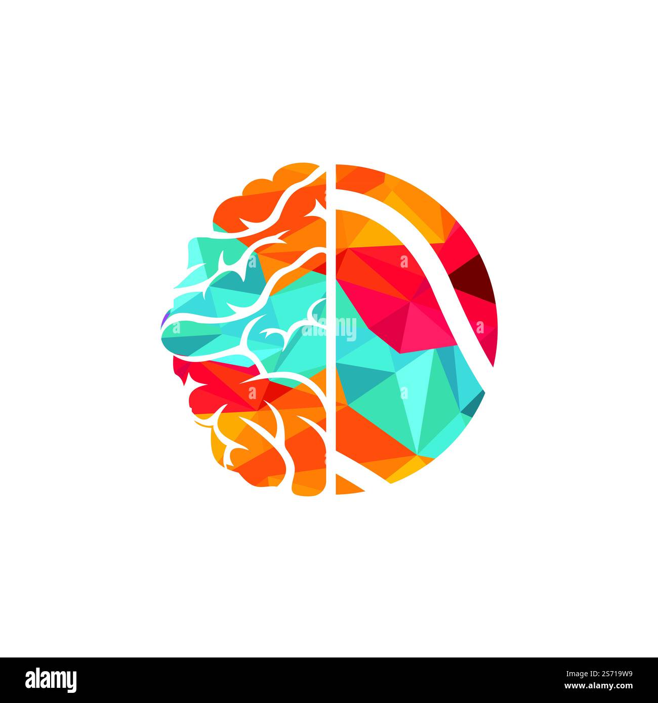 Design de logo vectoriel de cerveau de tennis. Concept de logo Smart tennis. Illustration de Vecteur