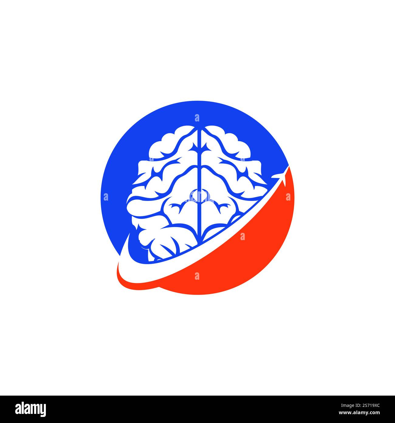 Logo Smart Travel Vector. Logo Brain Travel Icon. Illustration de Vecteur