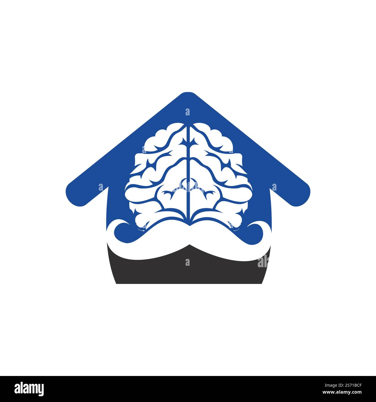 Modèle de motif moustachu Mind vector. Concept du logo Smart Brain. Illustration de Vecteur