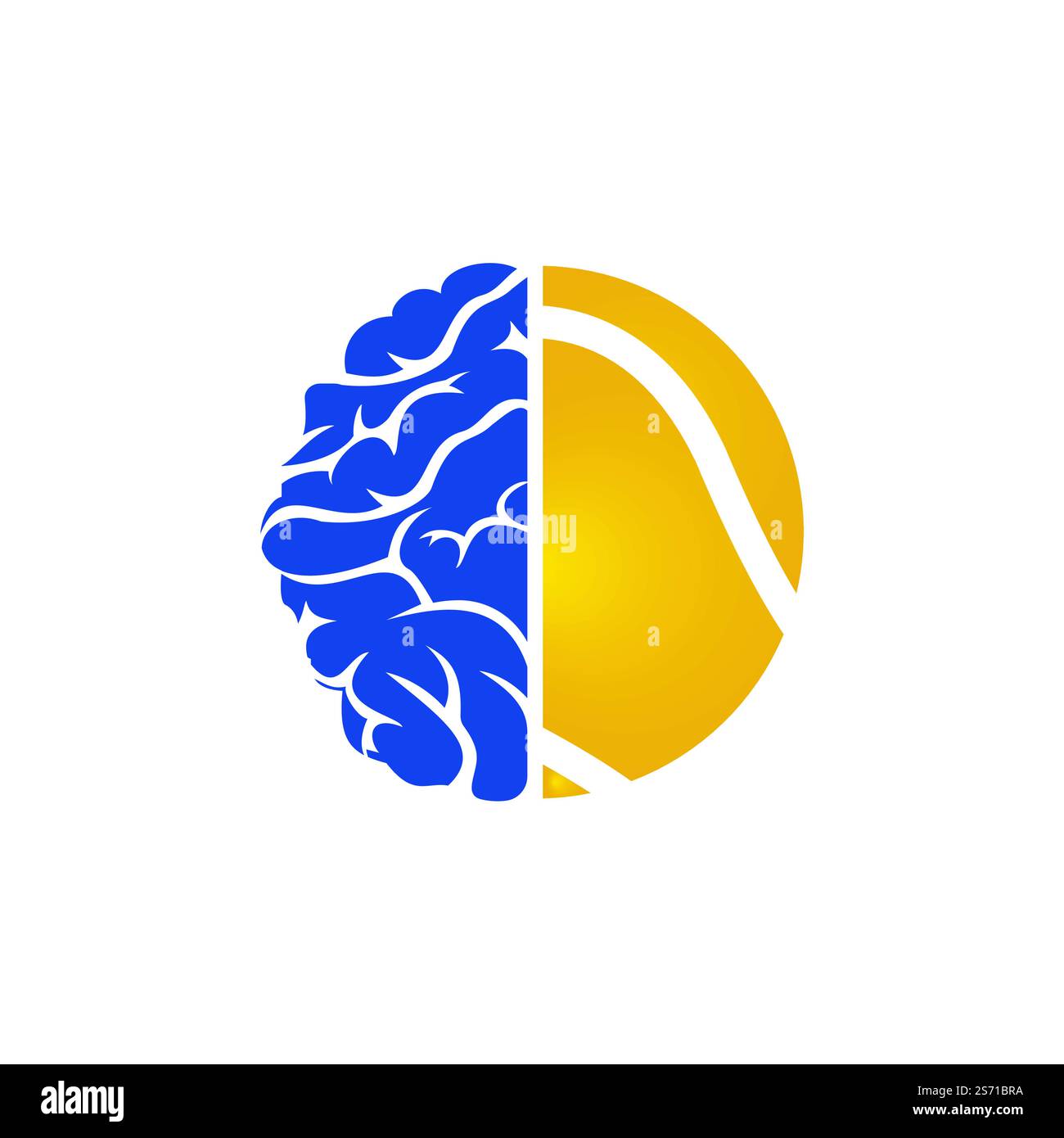 Design de logo vectoriel de cerveau de tennis. Concept de logo Smart tennis. Illustration de Vecteur