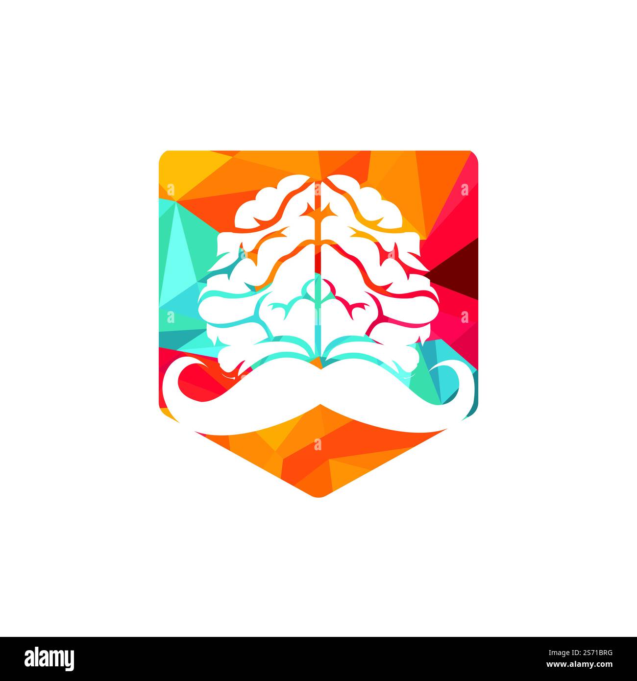 Modèle de motif moustachu Mind vector. Concept du logo Smart Brain. Illustration de Vecteur