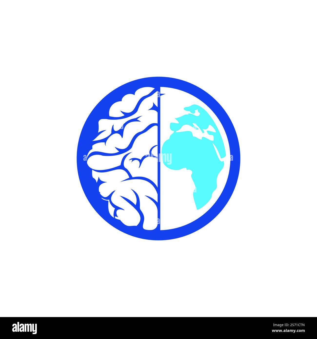 Modèle de logo World Brain Vector. Logo Smart World. Illustration de Vecteur