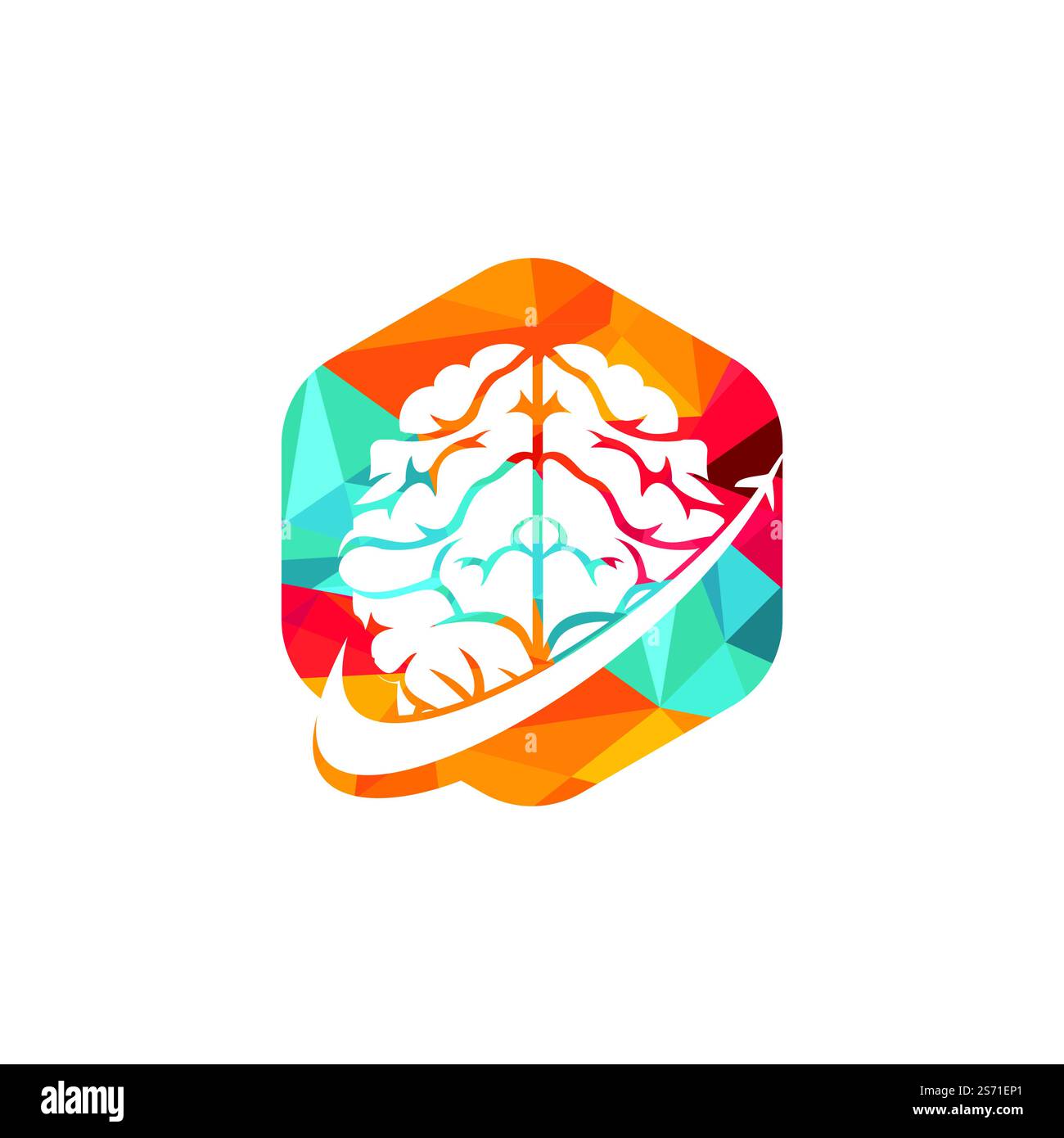 Logo Smart Travel Vector. Logo Brain Travel Icon. Illustration de Vecteur