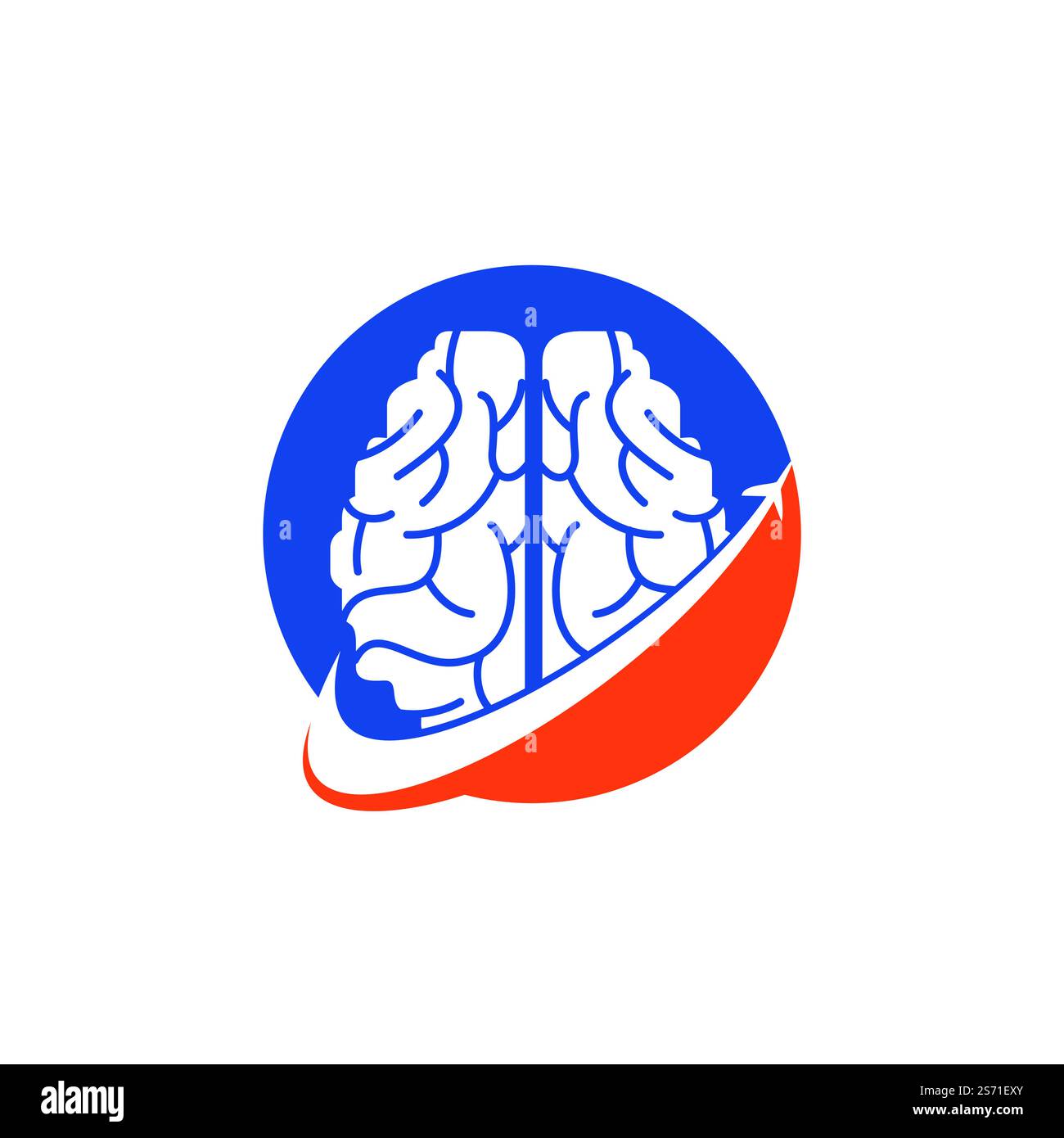 Logo Smart Travel Vector. Logo Brain Travel Icon. Illustration de Vecteur
