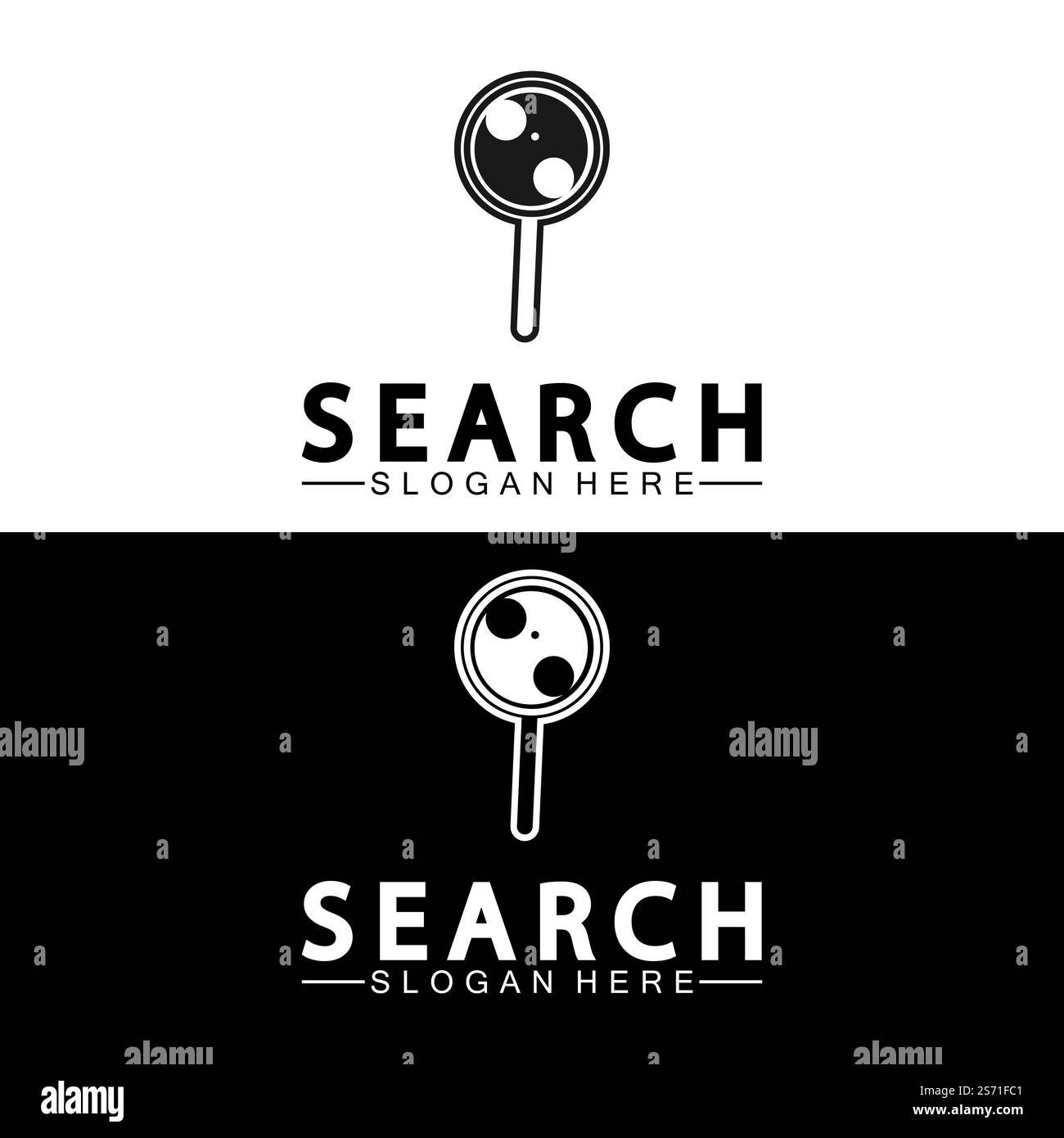 Recherchez le logo avec la loupe et le vecteur d'icône symbole oculaire Illustration de Vecteur