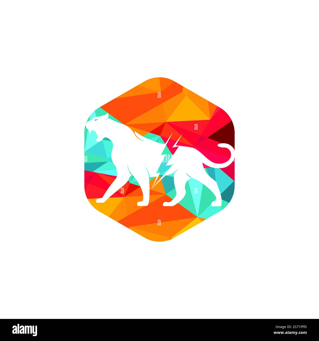Logo Cheetah thunder Vector. Motif vectoriel du logo énergie électrique Cheetah. Illustration de Vecteur