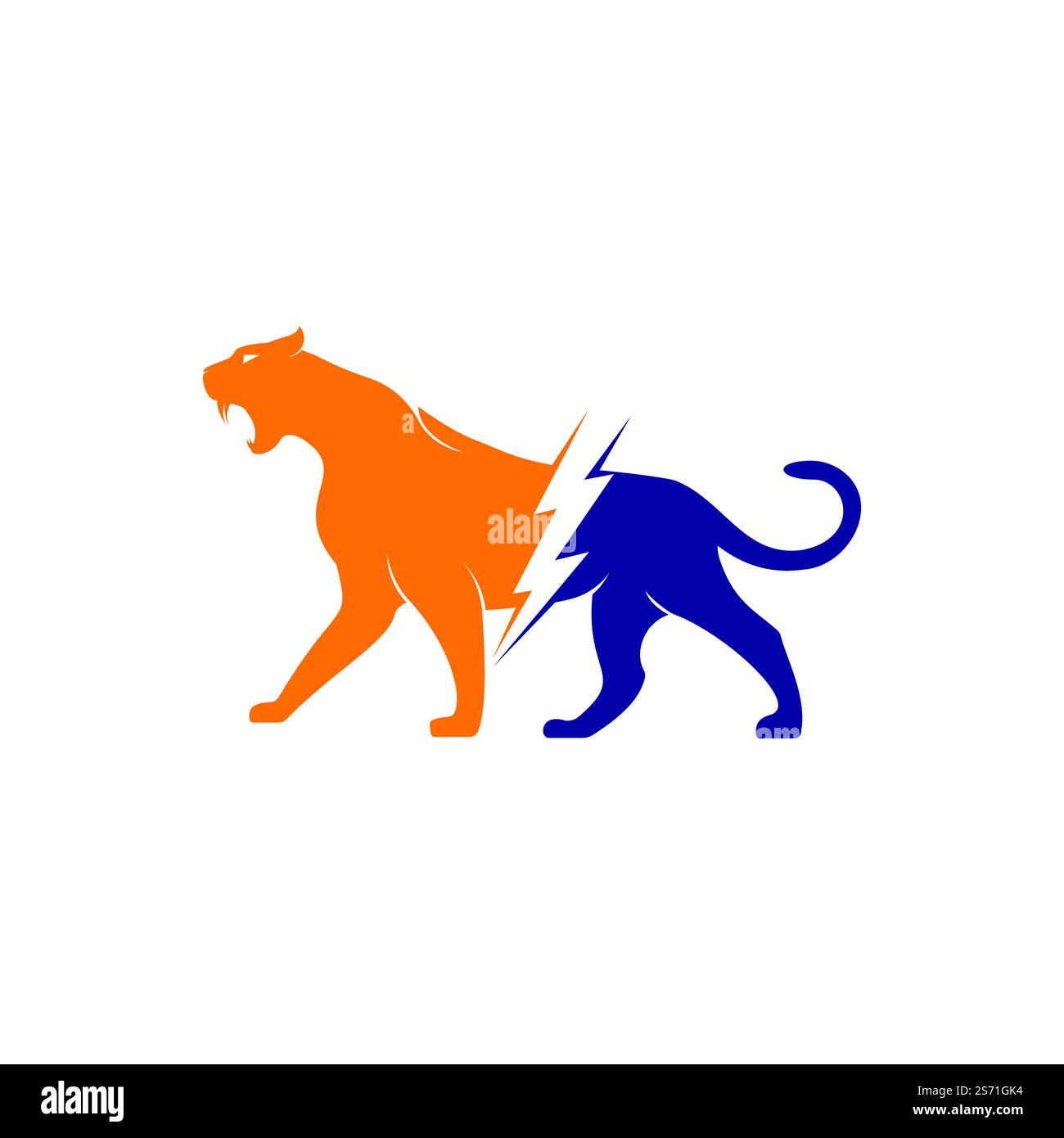 Logo Cheetah thunder Vector. Motif vectoriel du logo énergie électrique Cheetah. Illustration de Vecteur