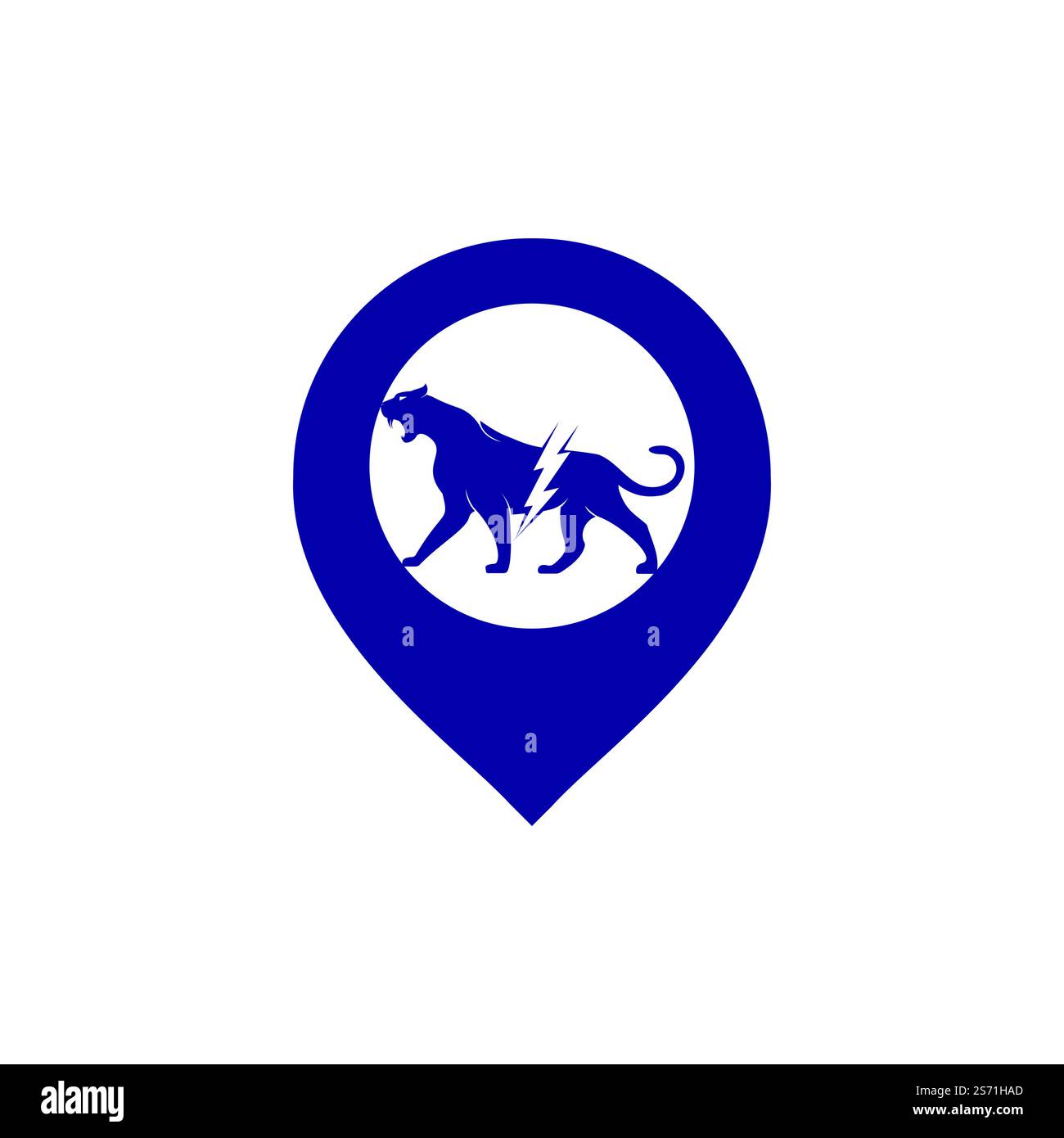 Guépard tonnerre avec conception de logo vecteur de broche. Conception vectorielle de logo d'énergie électrique guépard. Illustration de Vecteur