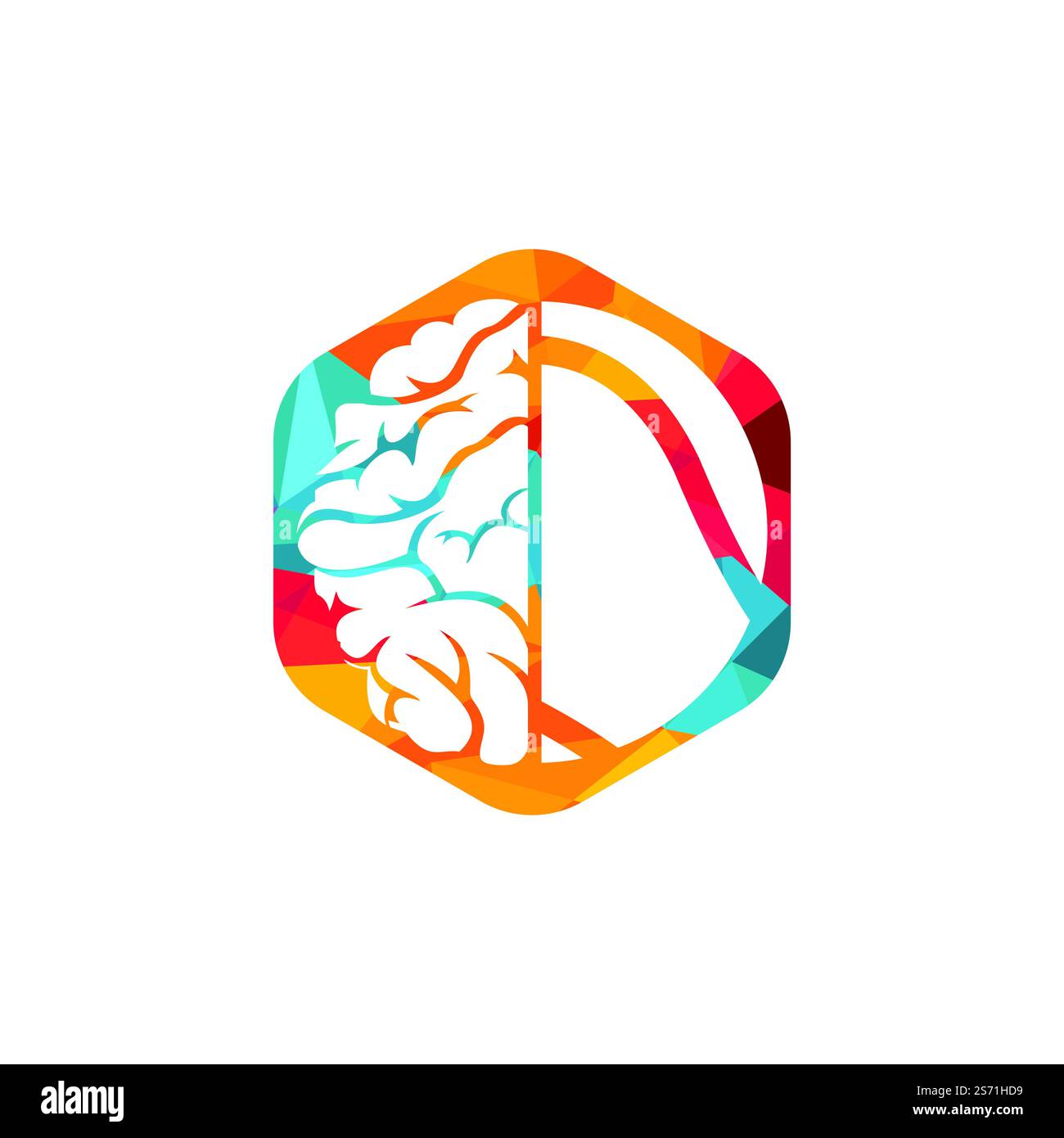 Design de logo vectoriel de cerveau de tennis. Concept de logo Smart tennis. Illustration de Vecteur