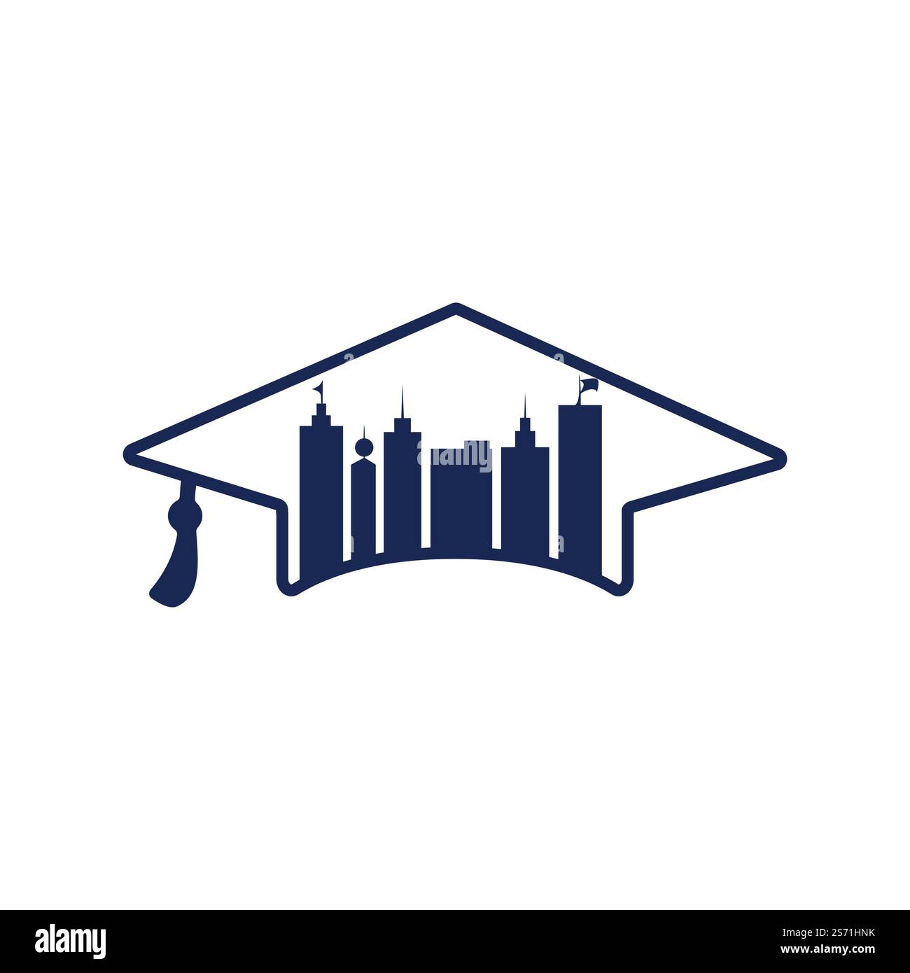 Logo représentant une ville à graduation. Concept de logo Smart City. Illustration de Vecteur