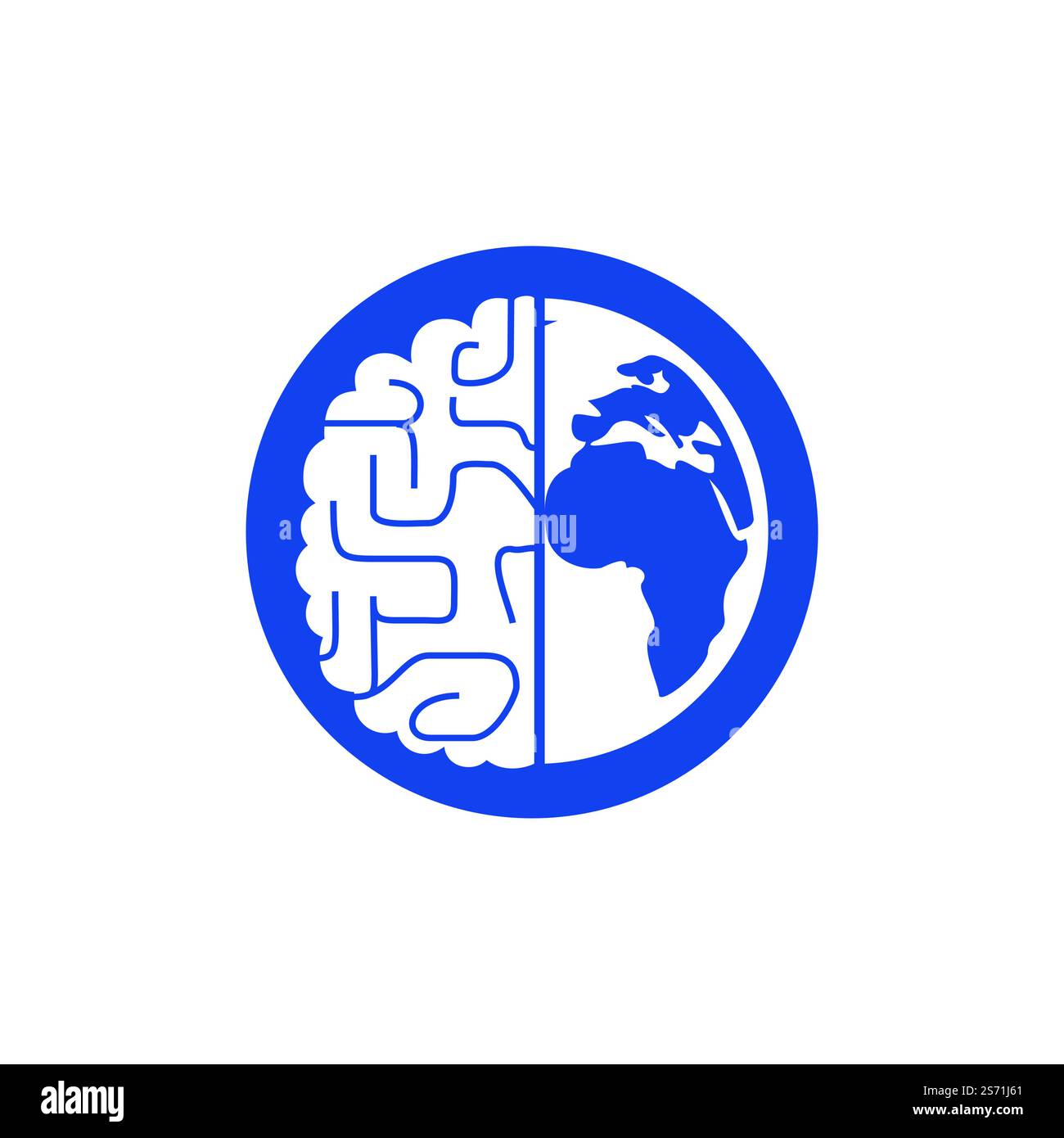 Modèle de logo World Brain Vector. Logo Smart World. Illustration de Vecteur