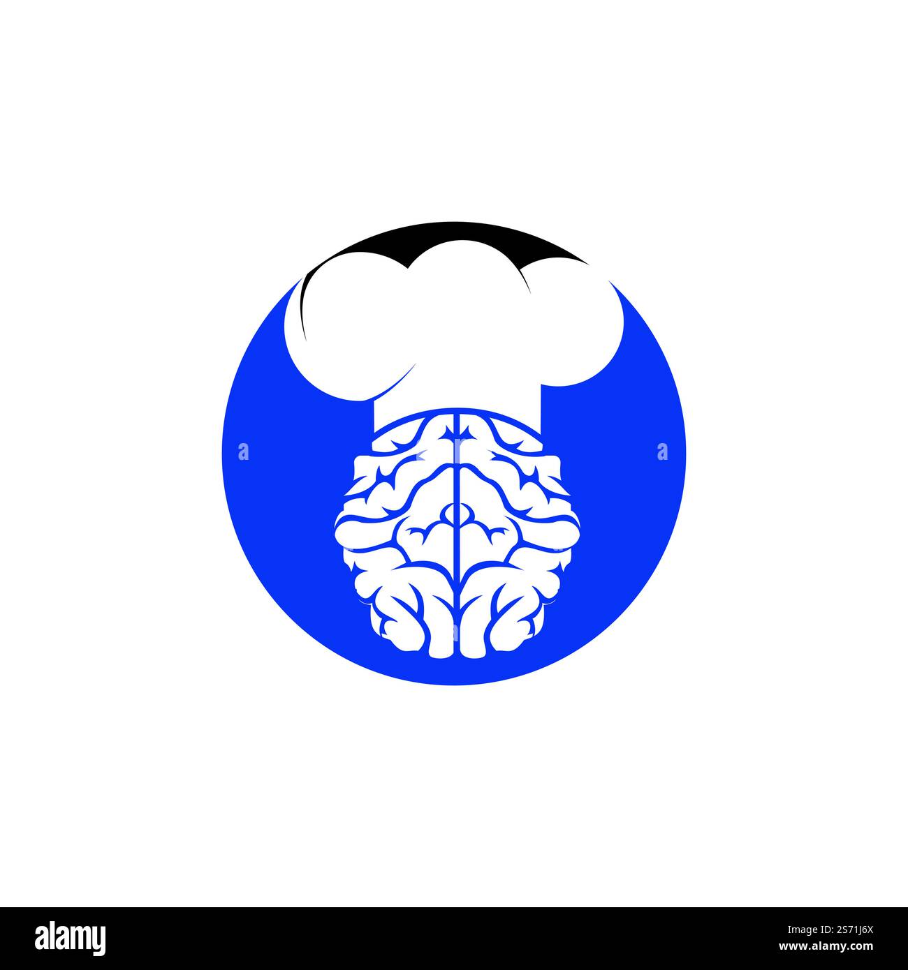 Concept de design du logo Smart chef Vector. Icône de chapeau de chef et de cerveau. Illustration de Vecteur