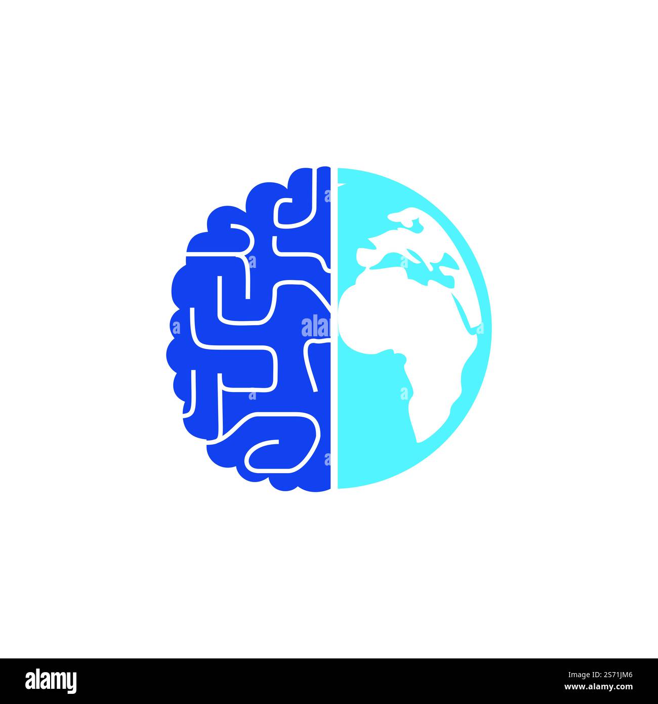 Modèle de logo World Brain Vector. Logo Smart World. Illustration de Vecteur