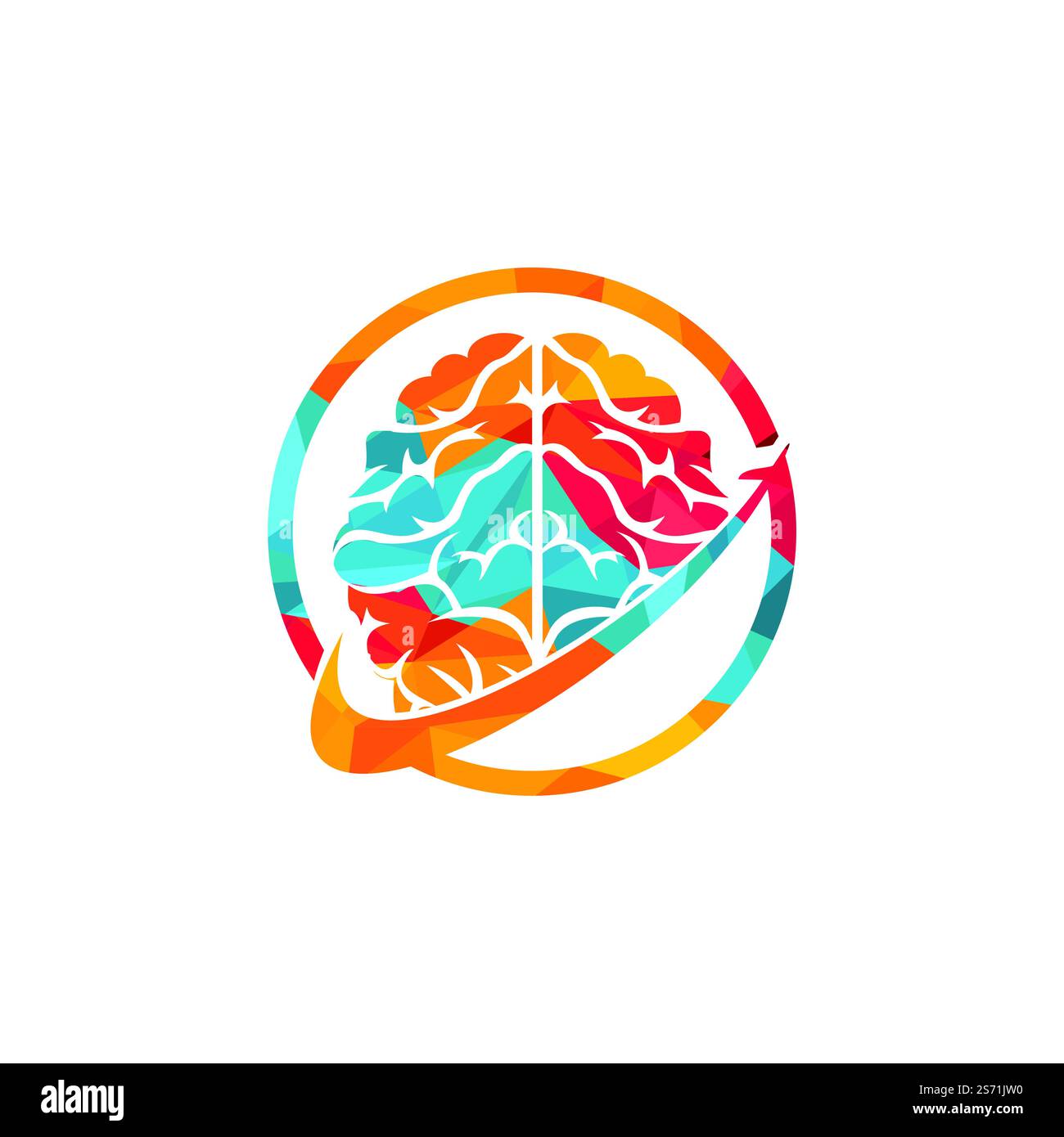Logo Smart Travel Vector. Logo Brain Travel Icon. Illustration de Vecteur