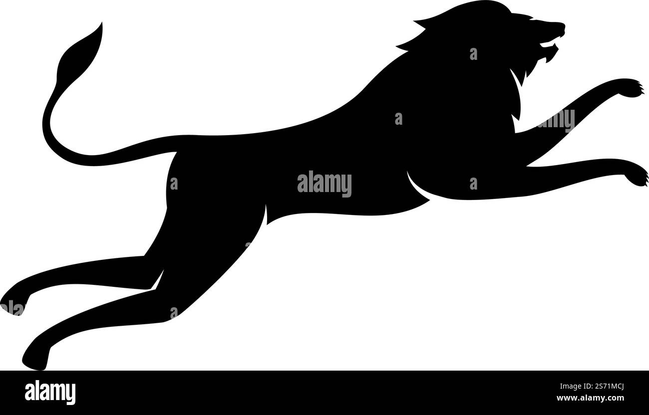 Modèle de conception plate de vecteur de logo d'illustration de lion Illustration de Vecteur