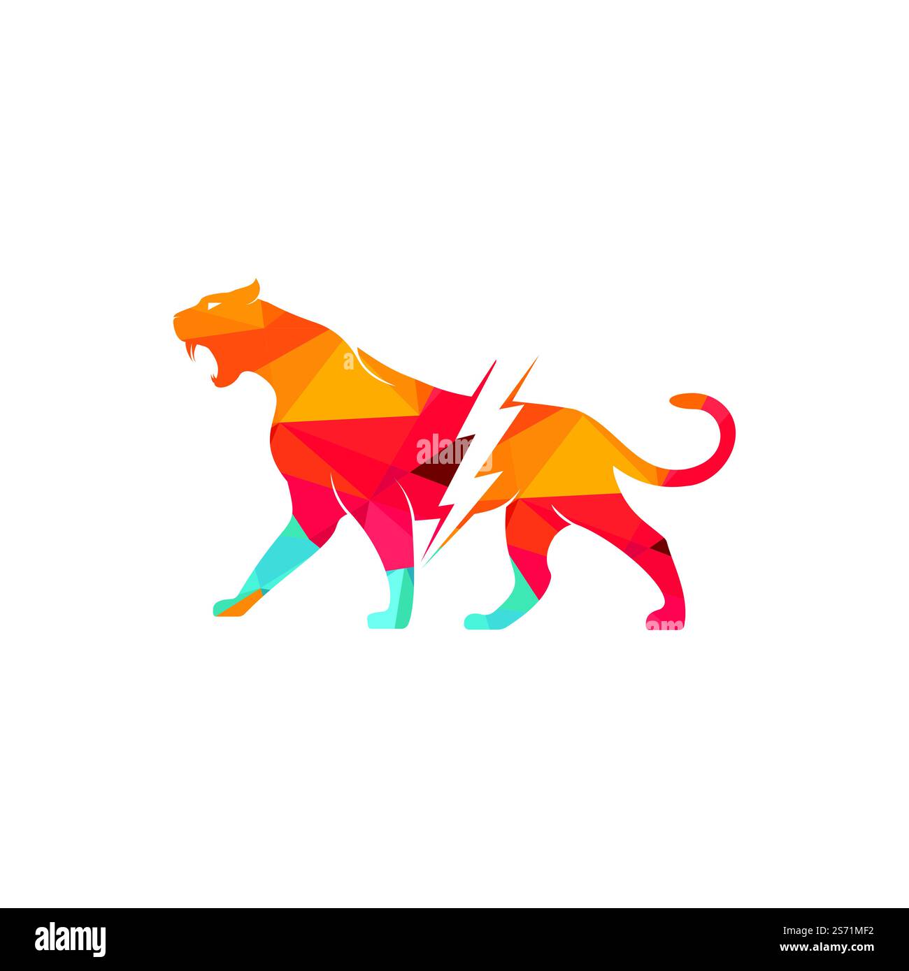 Logo Cheetah thunder Vector. Motif vectoriel du logo énergie électrique Cheetah. Illustration de Vecteur