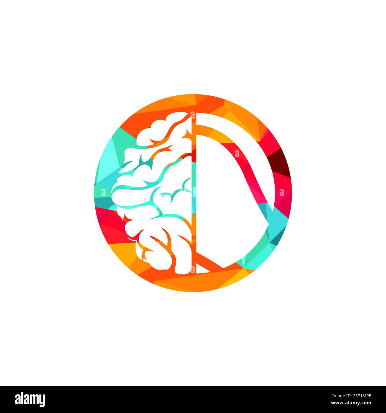 Design de logo vectoriel de cerveau de tennis. Concept de logo Smart tennis. Illustration de Vecteur