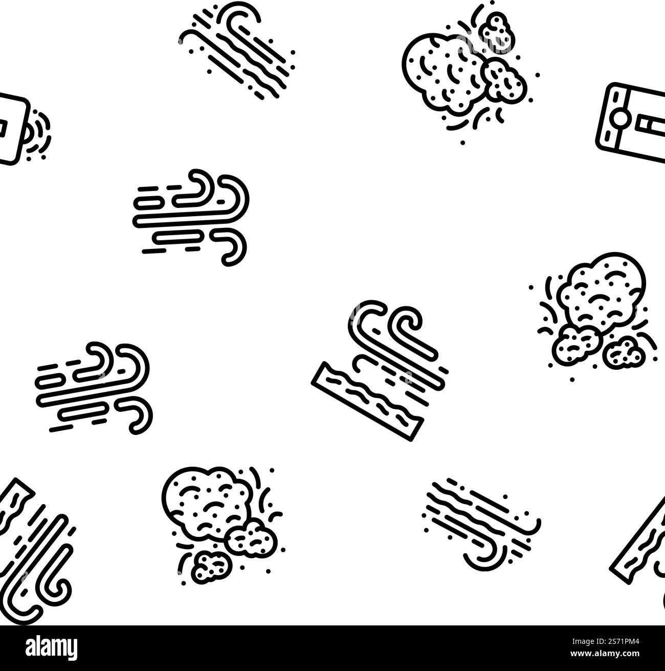 illustration de la ligne mince de motif sans couture du vecteur de filtre à vent de débit d'air propre. modèle sans couture de vecteur de filtre de vent de libre flux d'air propre Illustration de Vecteur