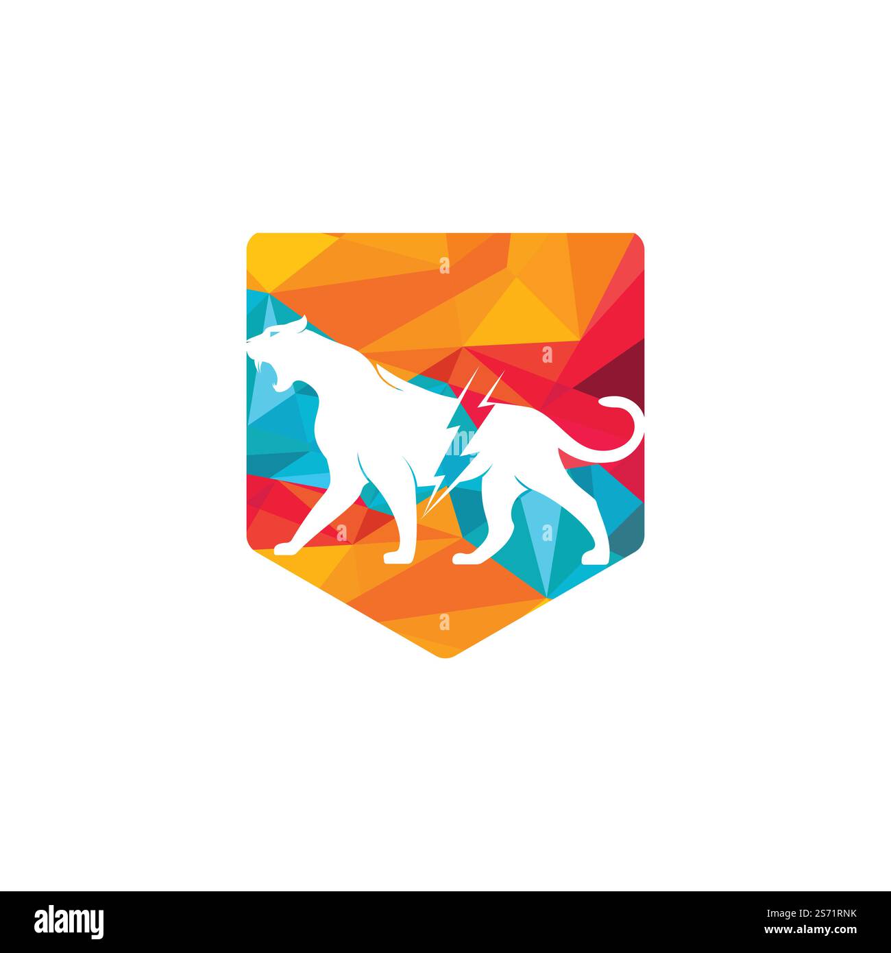 Logo Cheetah thunder Vector. Motif vectoriel du logo énergie électrique Cheetah. Illustration de Vecteur