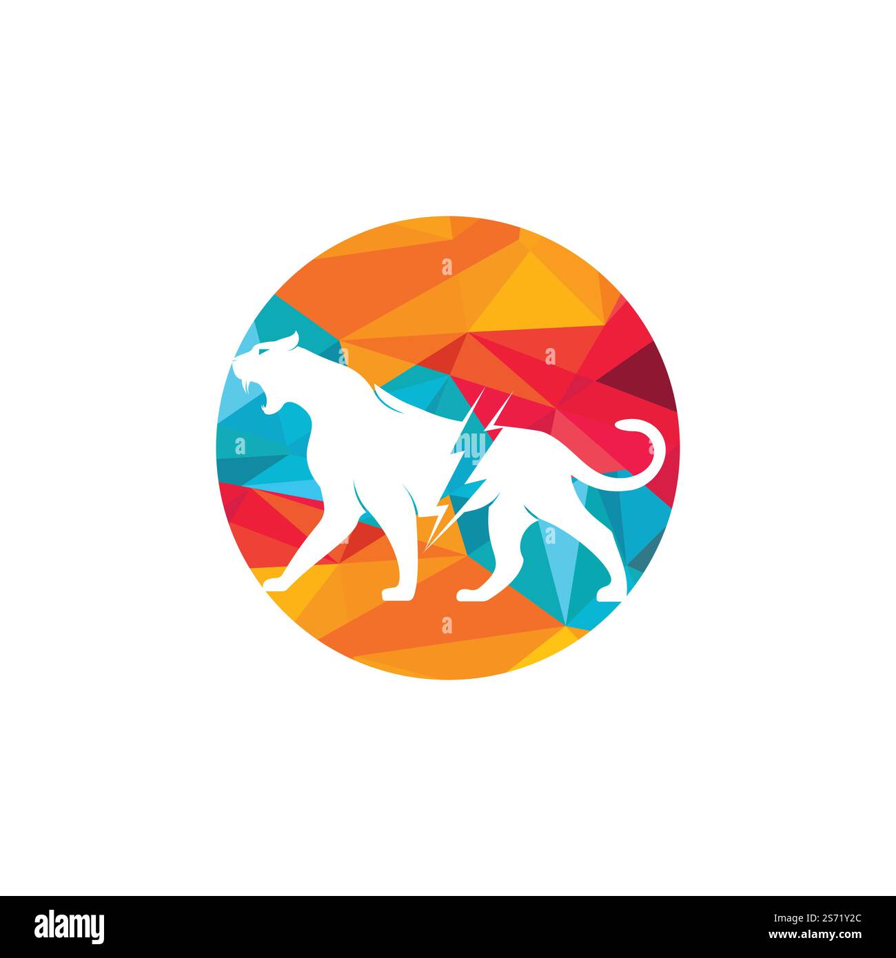 Logo Cheetah thunder Vector. Motif vectoriel du logo énergie électrique Cheetah. Illustration de Vecteur