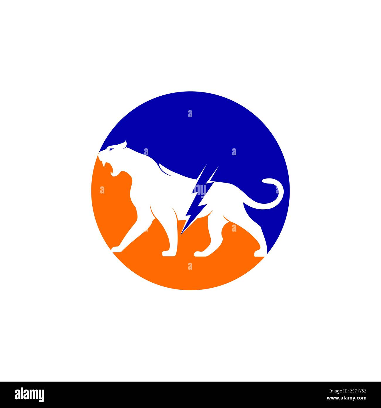 Logo Cheetah thunder Vector. Motif vectoriel du logo énergie électrique Cheetah. Illustration de Vecteur