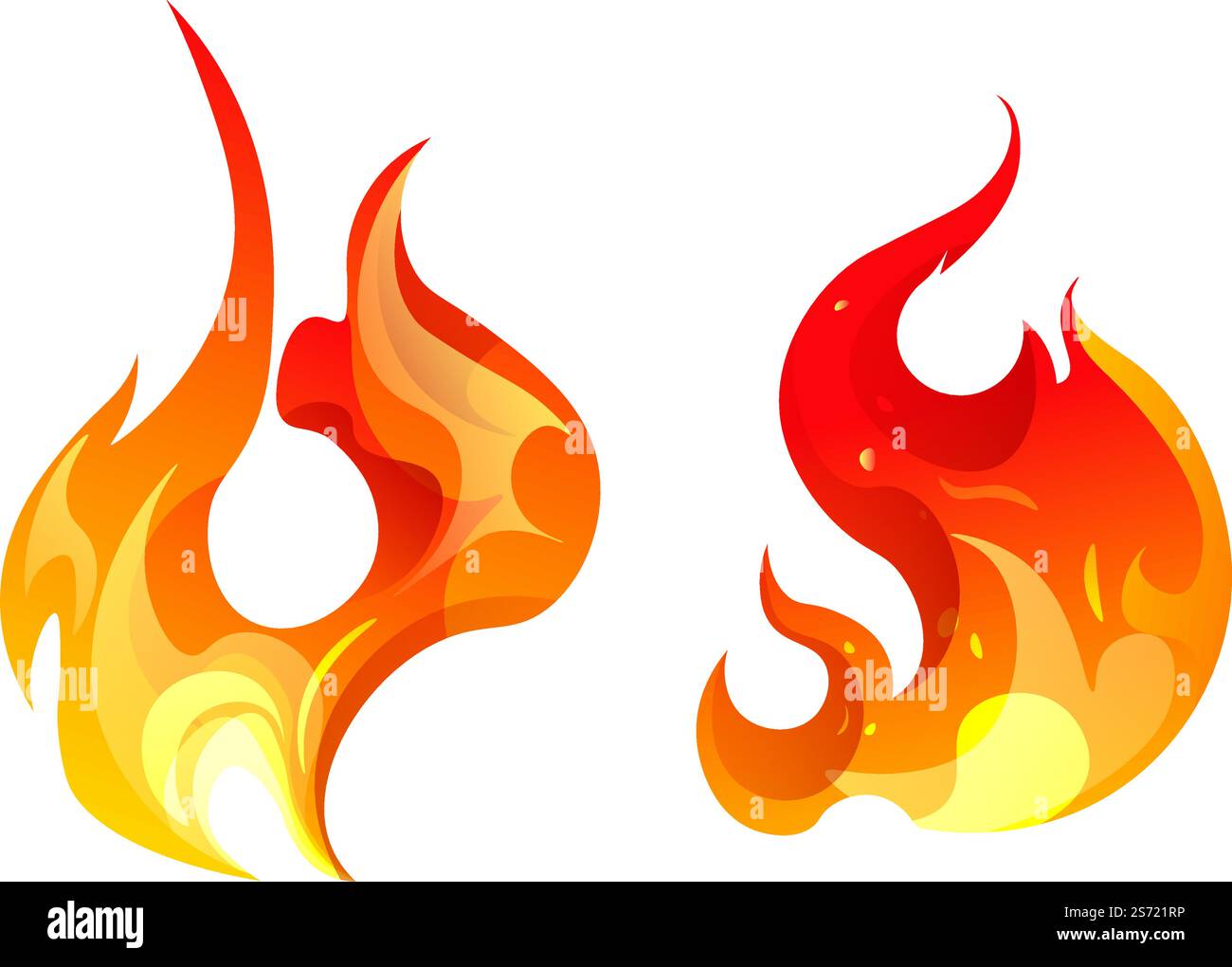 Langues de flammes, feu et flammes, explosion et inflammation. Icône isolée de cheminée ou camp dangereux. Dessin animé inflammable, chaleur et haute température de combustion. Vecteur dans l'illustration de style plat. Feu et flammes, vecteur d'icône flamboyant et explosant Illustration de Vecteur