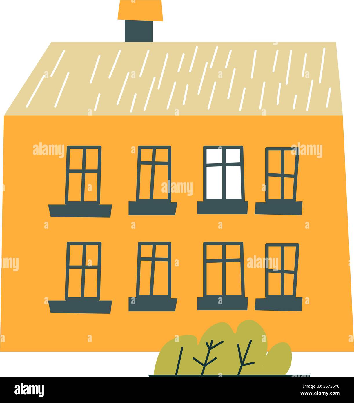 Hébergement et logement, maison en ville ou en ville avec appartements et maisons pour familles. Appartements avec balcons et grandes fenêtres. Condominium et maison, design extérieur avant. Illustration vectorielle. Maison avec balcons, appartements et maisons vivant Illustration de Vecteur