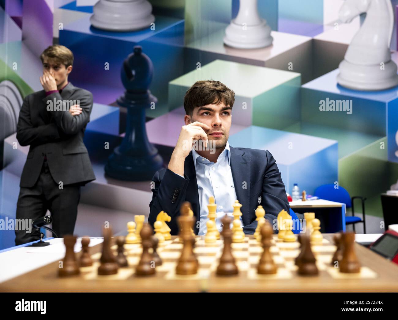 WIJK Aan ZEE - Jorden van Foreest (pays-Bas) le premier jour du tournoi d'échecs Tata Steel. ANP FRANK VAN BEEK netherlands Out - belgique Out Credit : ANP/Alamy Live News Banque D'Images
