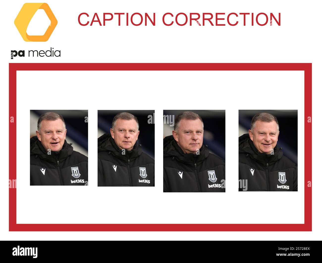 ATTENTION AUX ÉDITEURS DE PHOTOS, AUX SOUS-TRAITANTS EN CHEF ET AUX BIBLIOTHÉCAIRES EN IMAGES : CORRECTION DES LÉGENDES ÉQUIPE DU RESPONSABLE. La légende devrait se lire comme suit : Mark Robins, manager de Stoke City, avant le match du Sky Bet Championship aux Hawthorns, West Bromwich. Date de la photo : samedi 18 janvier 2025. Banque D'Images
