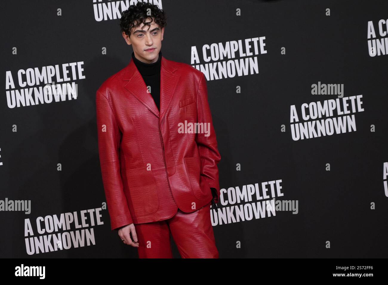 Michele Bravi assiste au photocall du film 'Un inconnu complet' à l'Auditorium Parco della Musica à Rome (Italie), le 17 janvier 2025. Banque D'Images