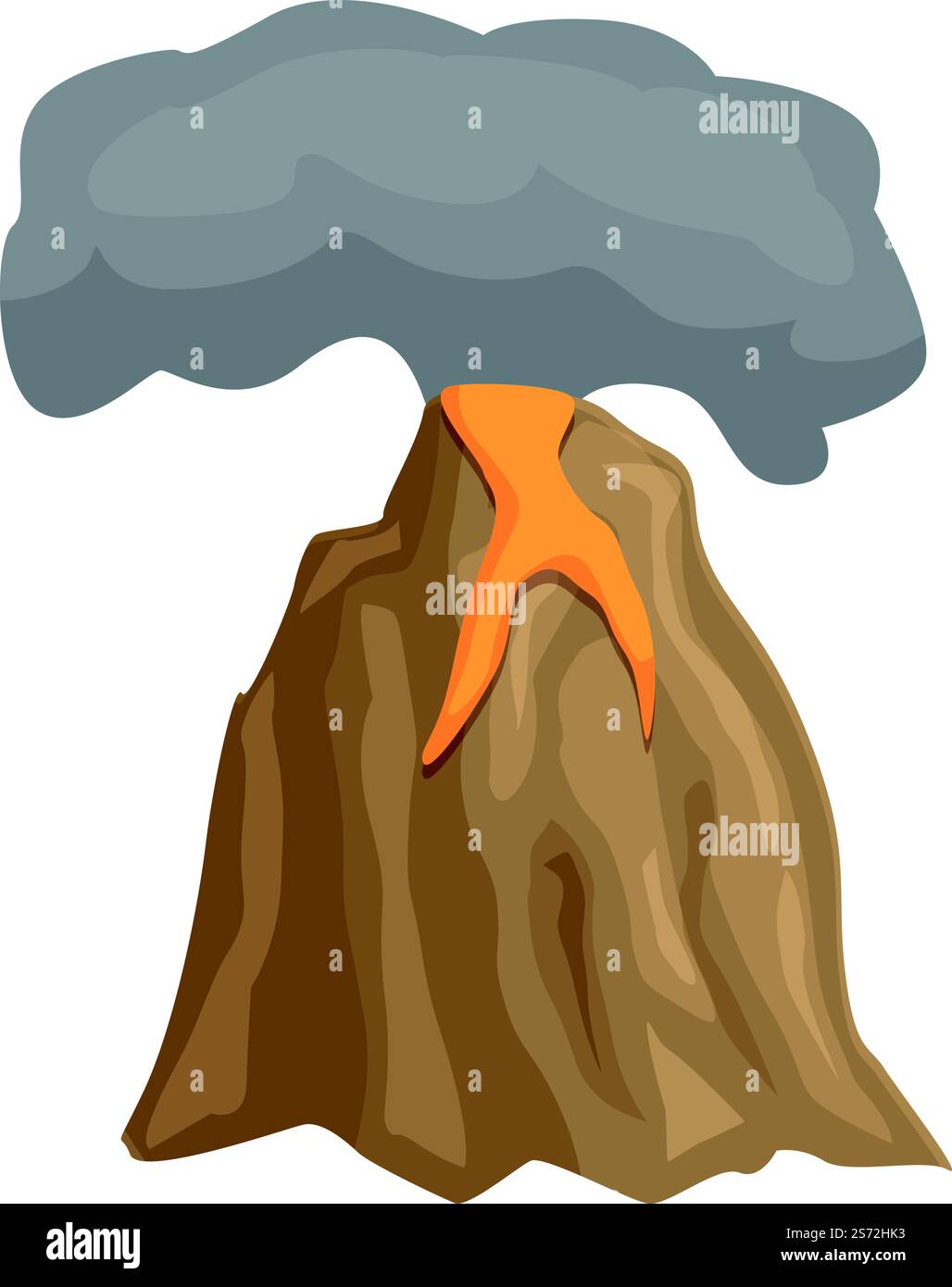 Vecteur de dessin animé d'icône de volcan. Éruption volcanique. Magma de lave. Vecteur de dessin animé d'icône de volcan. Éruption volcanique Illustration de Vecteur