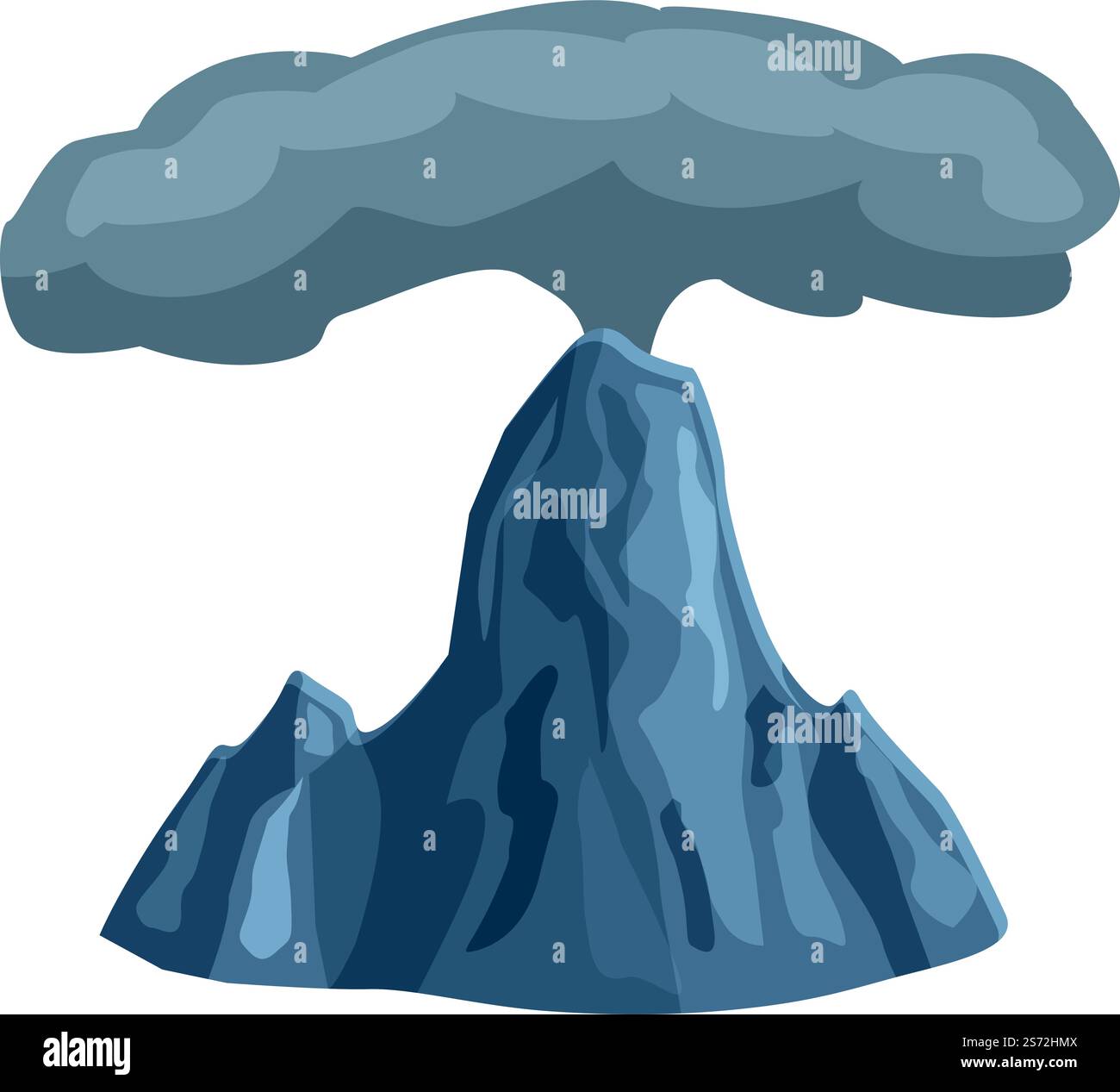 Vecteur de dessin animé d'icône de fumée de volcan. Éruption volcanique. Vulcano naturel. Vecteur de dessin animé d'icône de fumée de volcan. Éruption volcanique Illustration de Vecteur