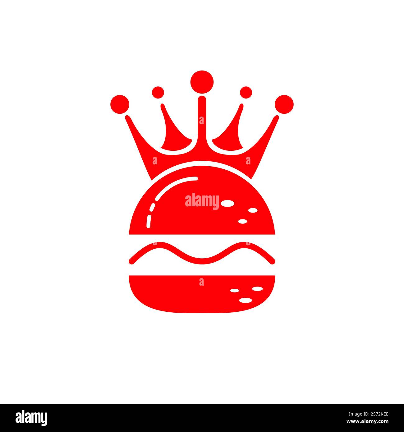 Logo Burger King Vector. Concept de Burger avec logo représentant une couronne. Illustration de Vecteur