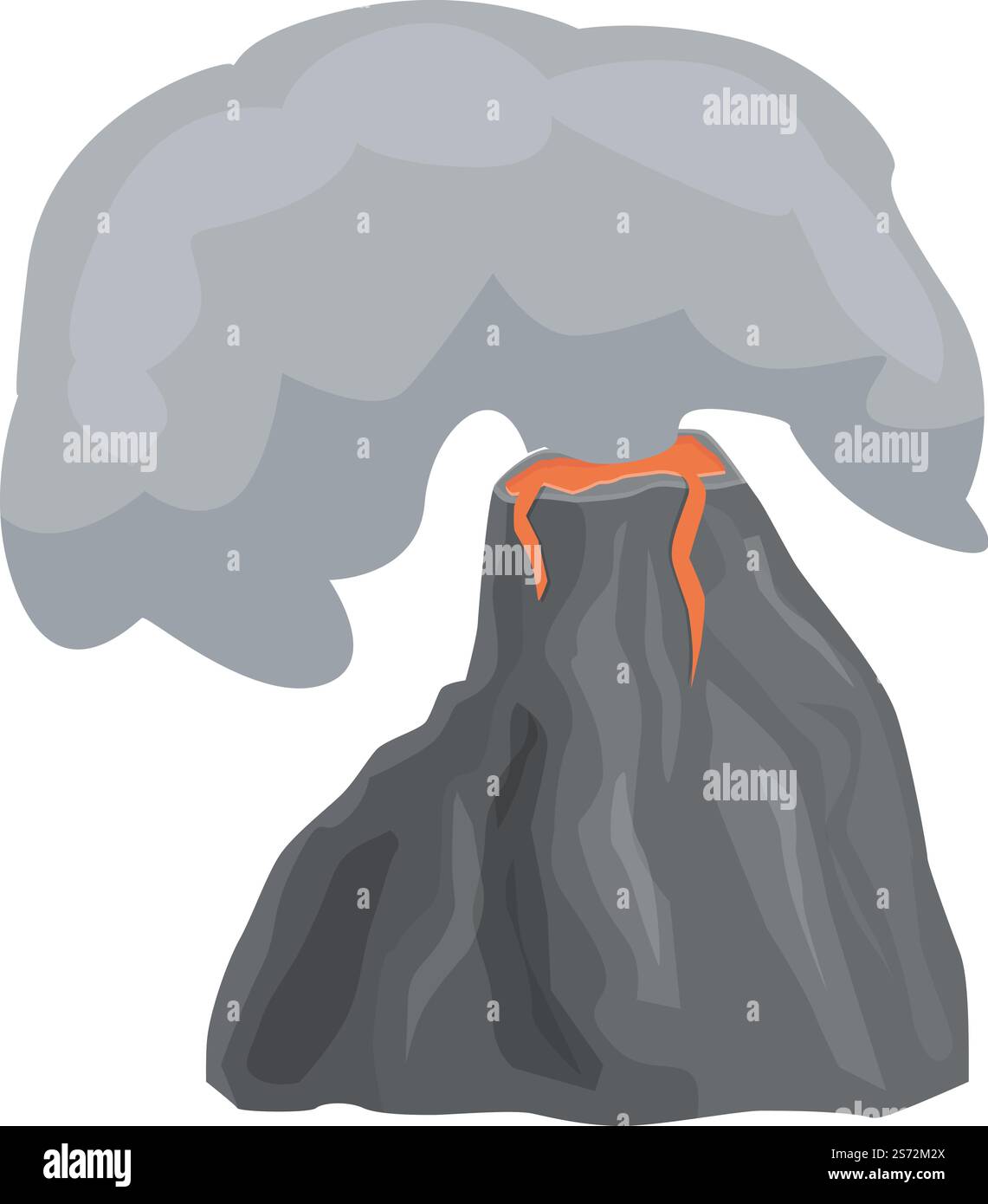 Vecteur de dessin animé d'icône de volcan de cendres. Éruption volcanique. Montagne active. Vecteur de dessin animé d'icône de volcan de cendres. Éruption volcanique Illustration de Vecteur