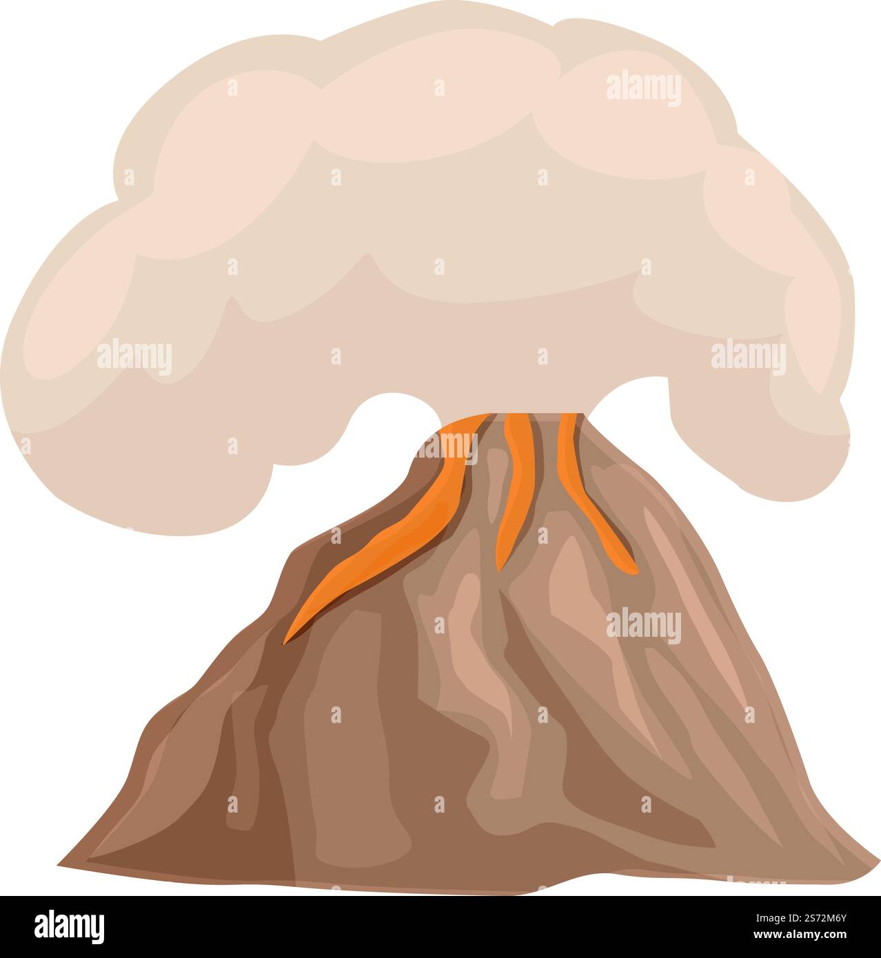 Vecteur de dessin animé d'icône de volcan de feu. Éruption de lave. Cratère insulaire. Vecteur de dessin animé d'icône de volcan de feu. Éruption de lave Illustration de Vecteur