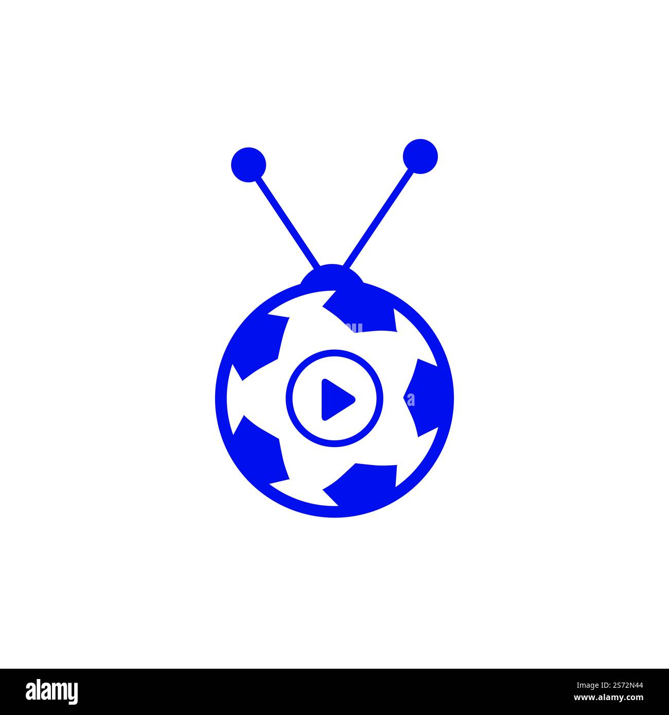 Modèle de conception de logo de télévision de football vectoriel. Logo de l'icône TV football. Illustration de Vecteur