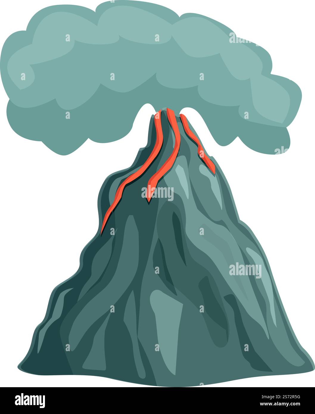 Vecteur de dessin animé d'icône d'explosion de volcan. Éruption volcanique. Explosion de lave. Vecteur de dessin animé d'icône d'explosion de volcan. Éruption volcanique Illustration de Vecteur